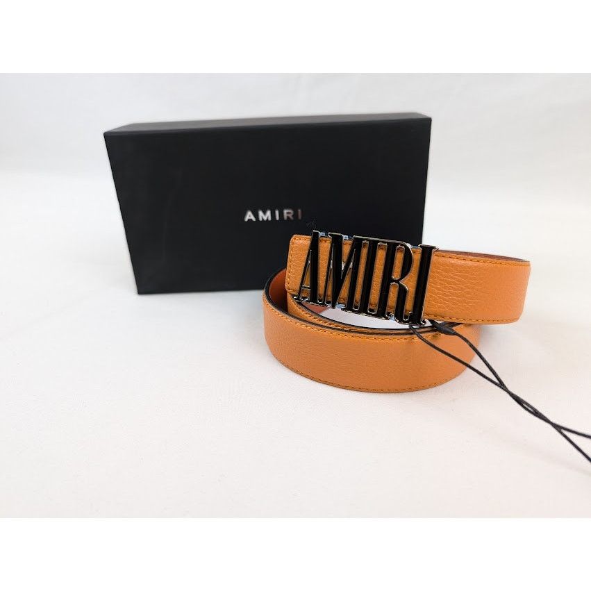 Amiri o1rshd1 Size: 75 / Pebbled Amiri Belt in Orange Size 30 - 2 Thumbnail