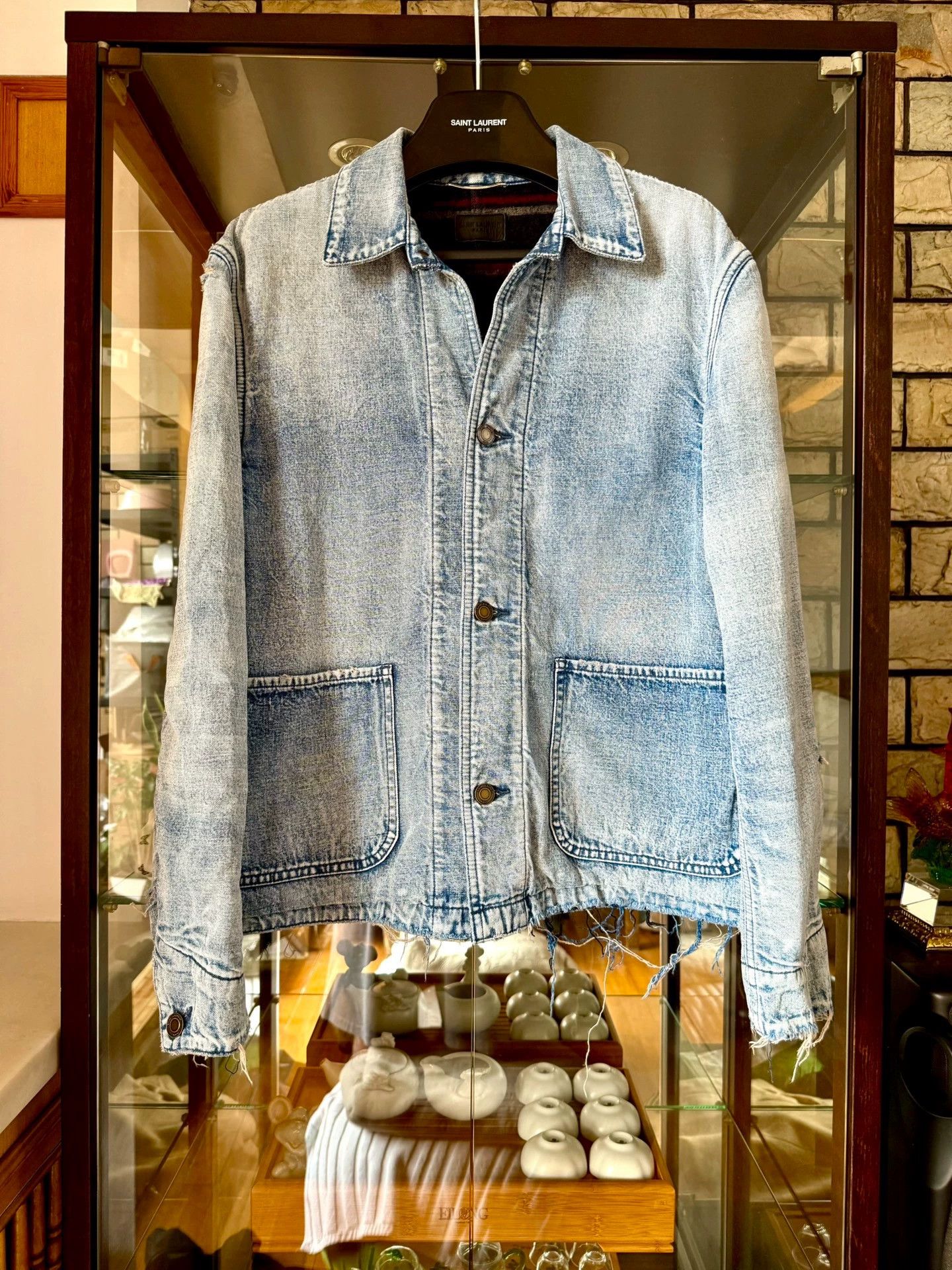 Saint Laurent Paris Saint Laurent 20FW Runway Style Ripped Denim Jacket Size US M / EU 48-50 / 2 - 1 Thumbnail