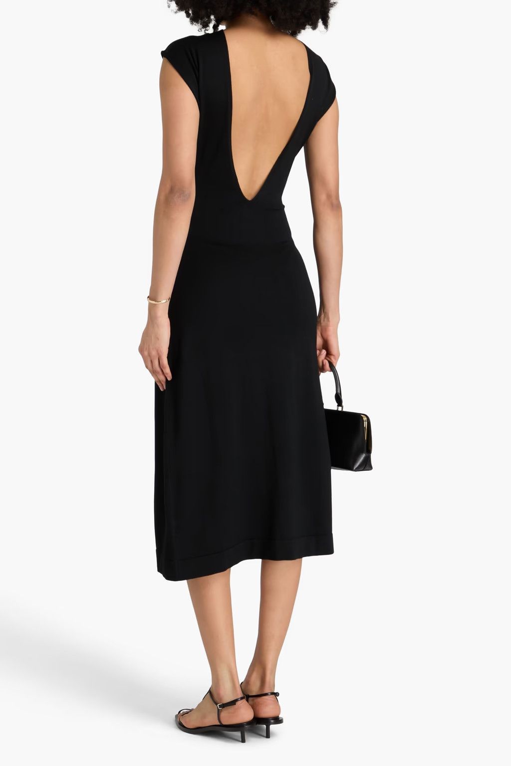 Jil Sander o1y0925 Sleeveless Midi Dress in Black Size M / US 6-8 / IT 42-44 - 3 Thumbnail