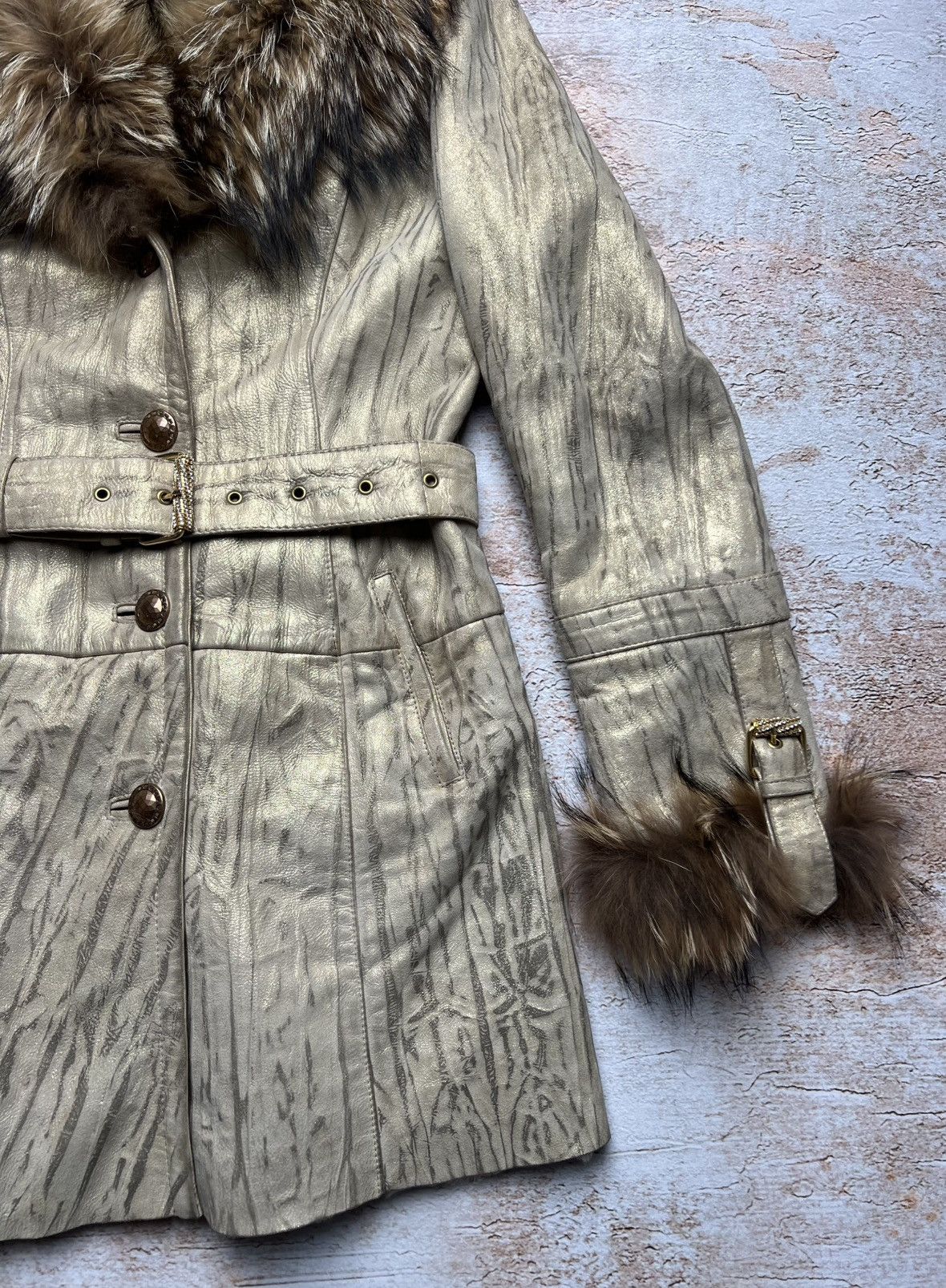 Vintage Vintage avant garde coat with fur details Size S / US 4 / IT 40 - 3 Thumbnail