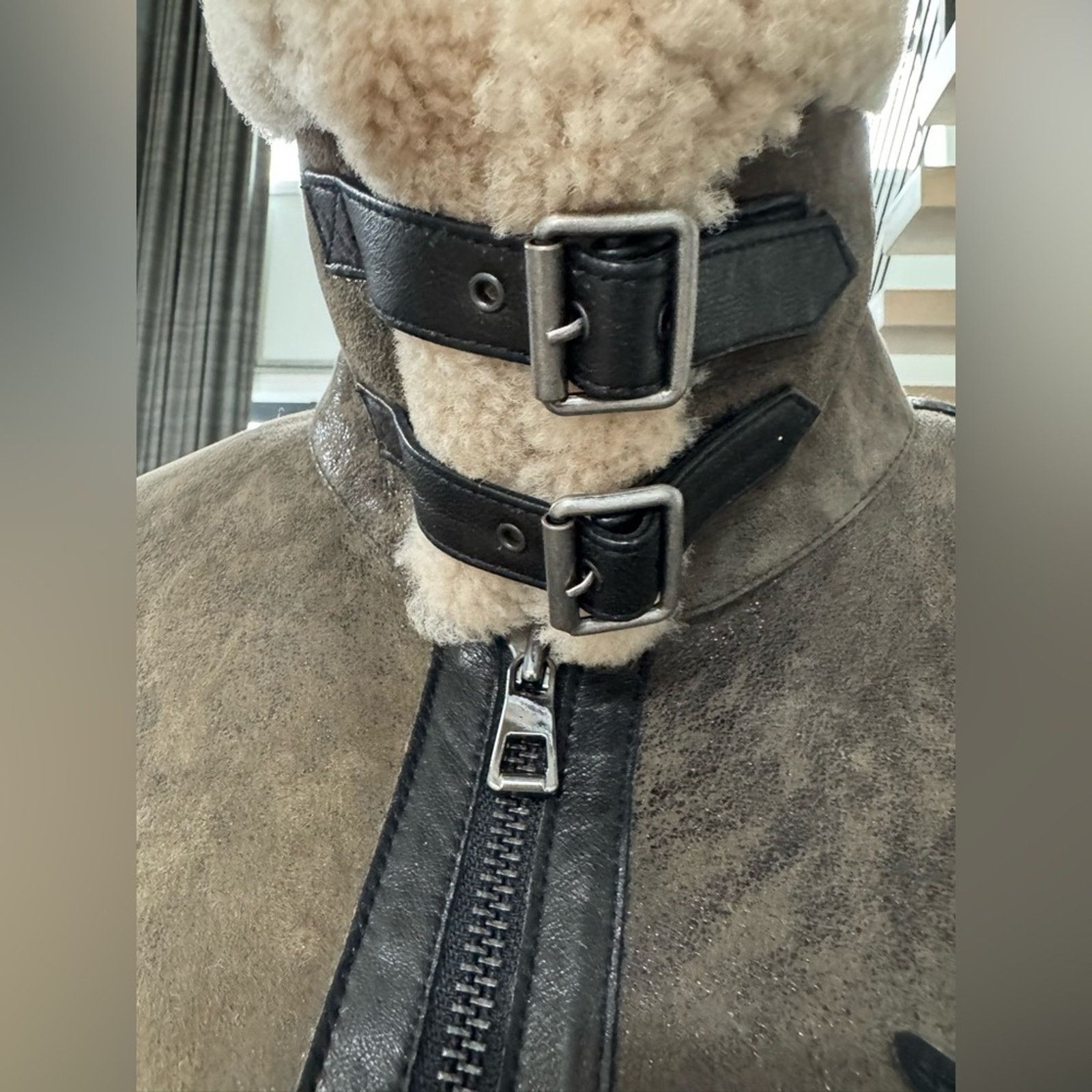 Other new Men's real fur Aviator Jacket with Shearling Trim L Size US L / EU 52-54 / 3 - 8 Thumbnail