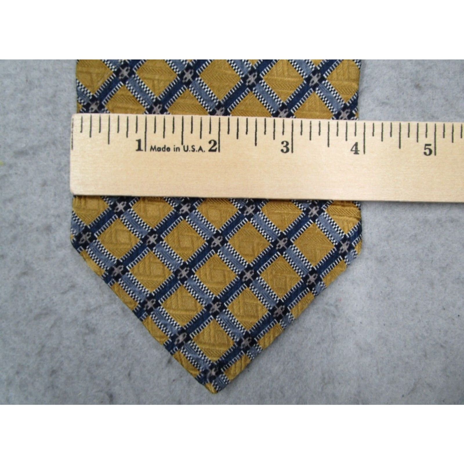 Vintage XMI Nordstrom Neck Tie Mens Yellow Silk Hand Sewn Textured Made in USA Size ONE SIZE - 5 Thumbnail