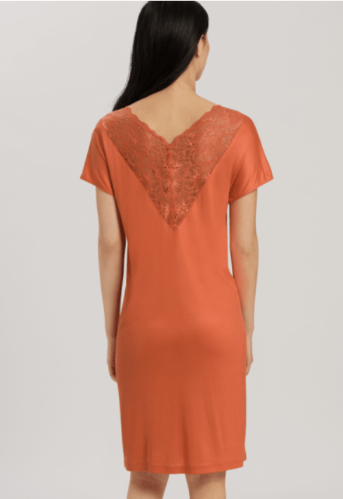 Hanro Hanro Juna Nightgown Lace Coral Gold ( S ) Size S / US 4 / IT 40 - 2 Thumbnail