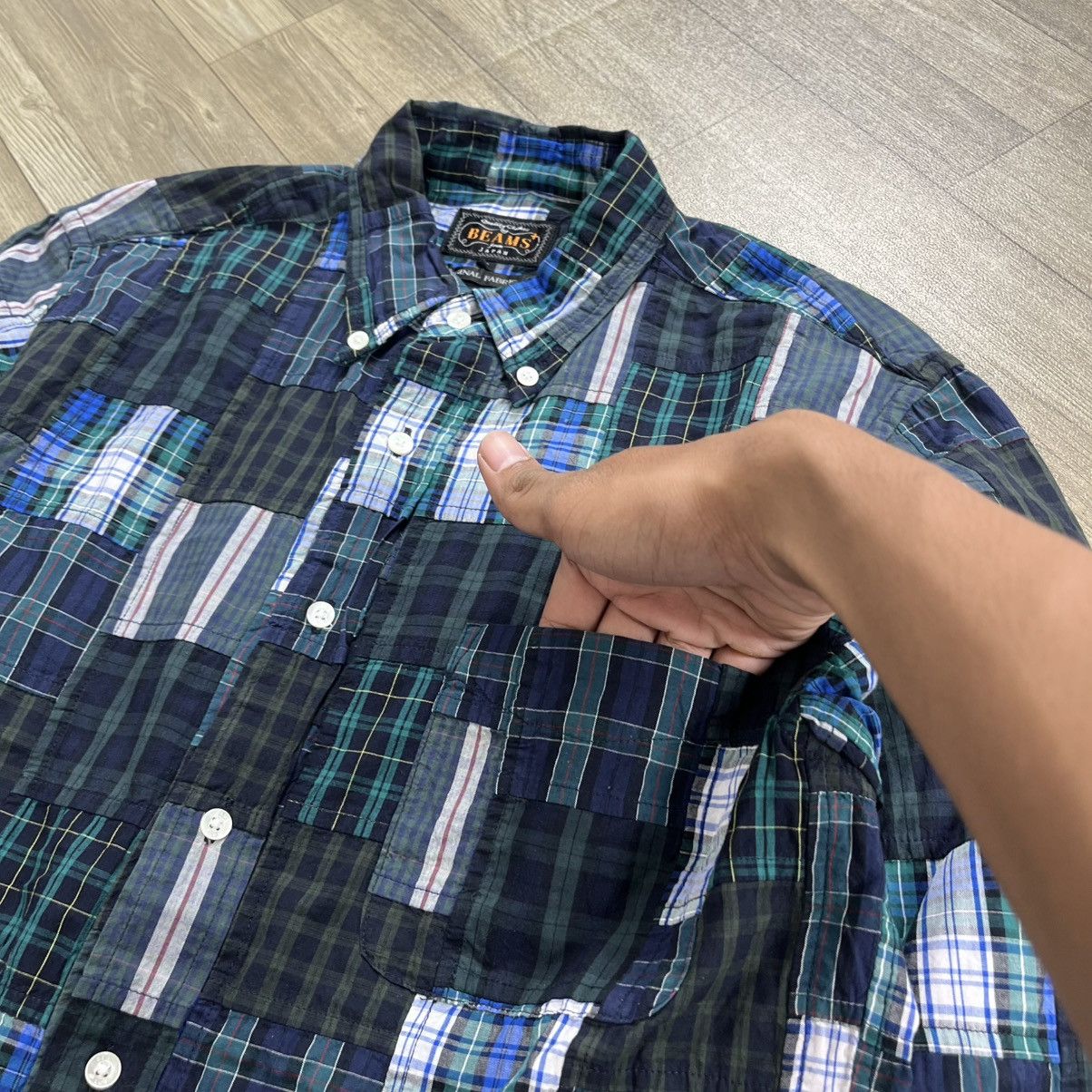 Beams Plus 2000s Beams Plus Japan Patchwork Plaid Western Shirt Size US M / EU 48-50 / 2 - 4 Thumbnail