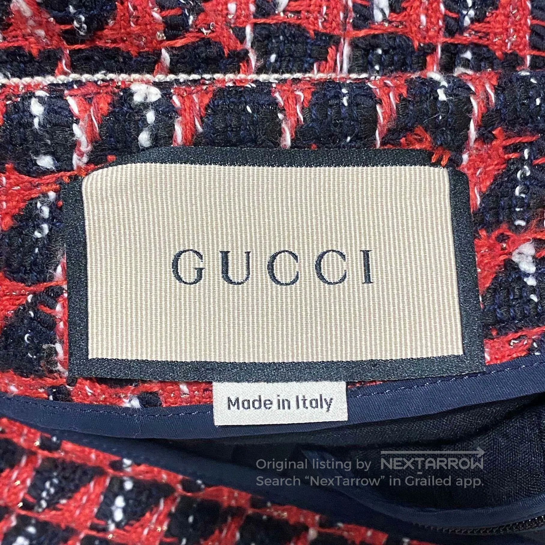 Gucci Houndstooth Tweed Skirt GUCCI. Size 37" - 4 Thumbnail