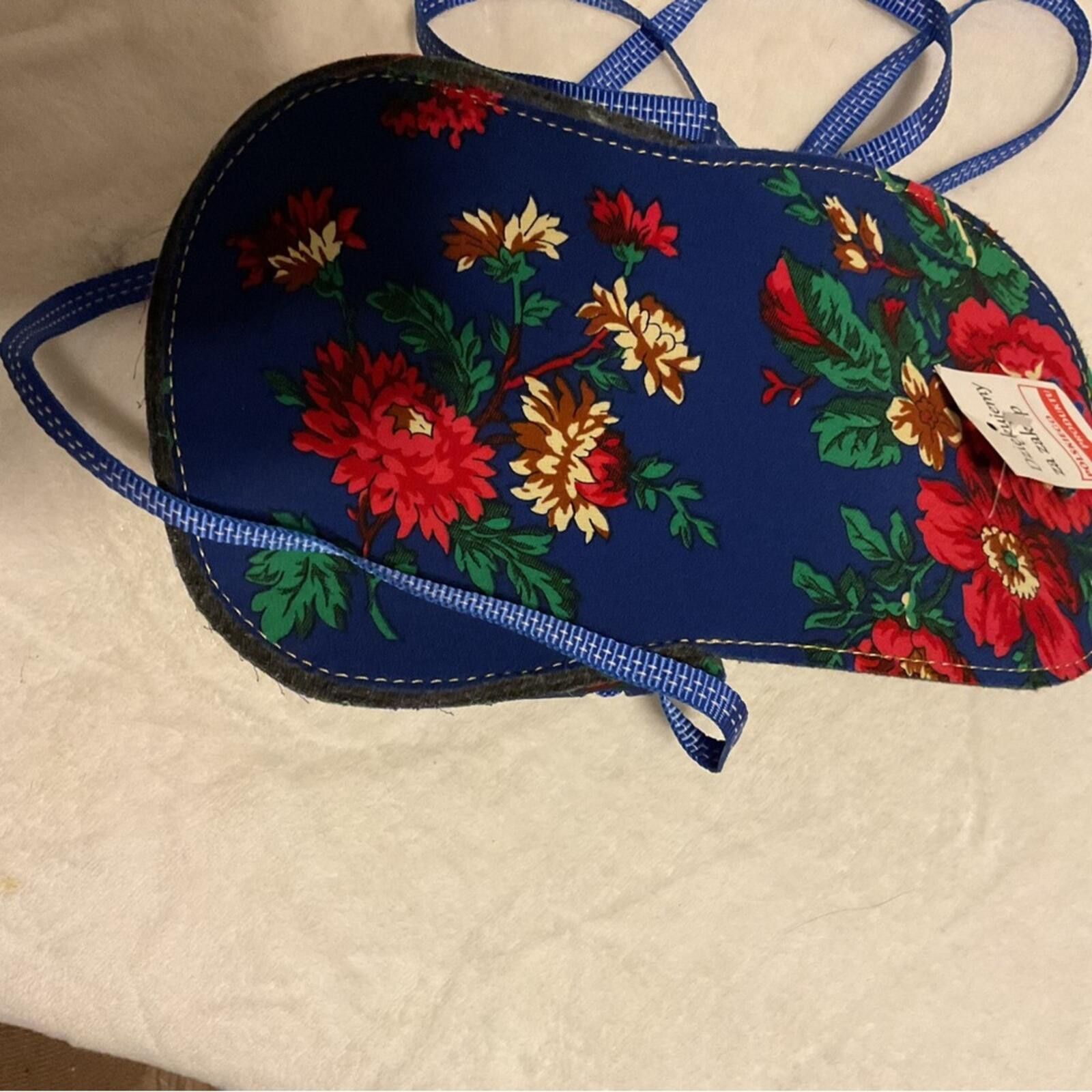If Six Was Nine Polish Folk Art Handmade Blue Floral Crossbody Mini Size ONE SIZE - 4 Thumbnail