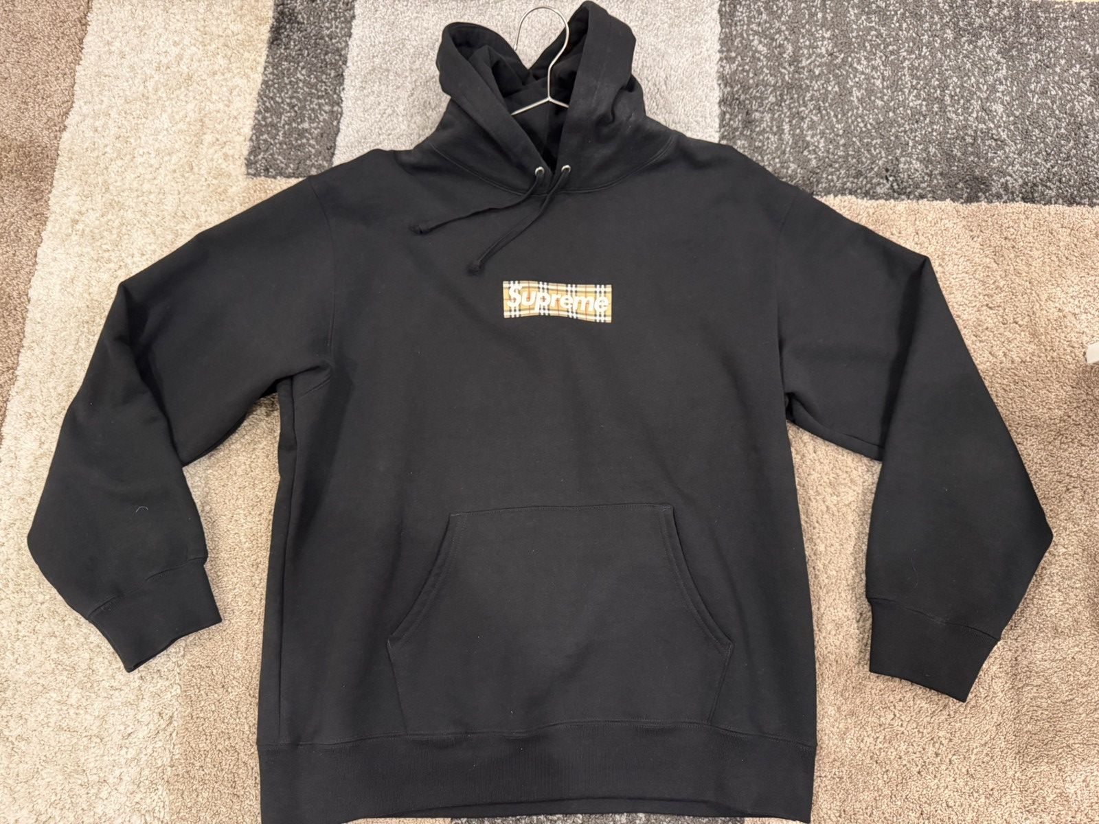 Supreme Burberry Box Logo Hooded Sweatshirt