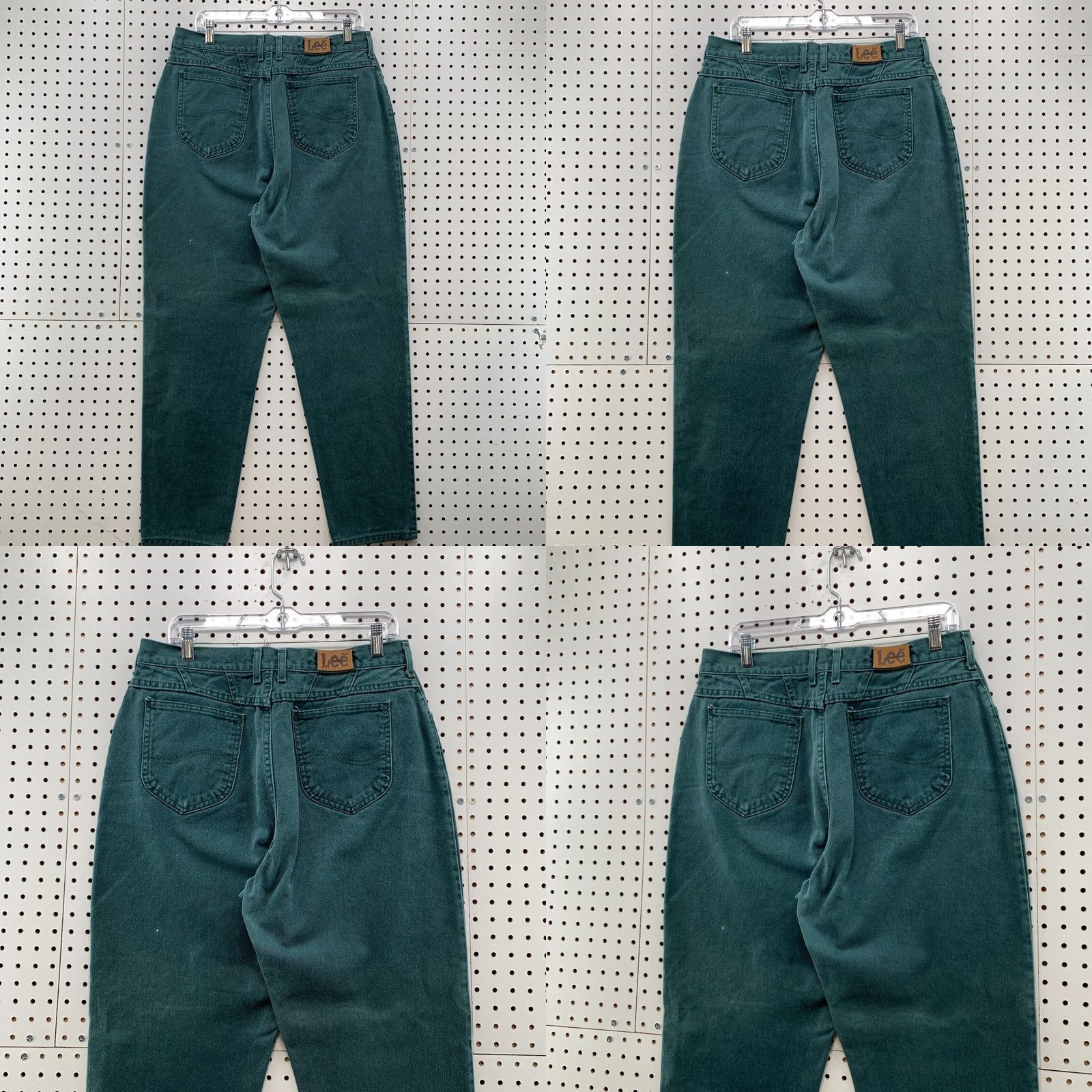Lee VINTAGE Lee Jeans Womens 16 Green 90s Tapered Denim SIze Fits 32x29 Made USA Size 38" / US 16 / IT 52 - 8 Thumbnail