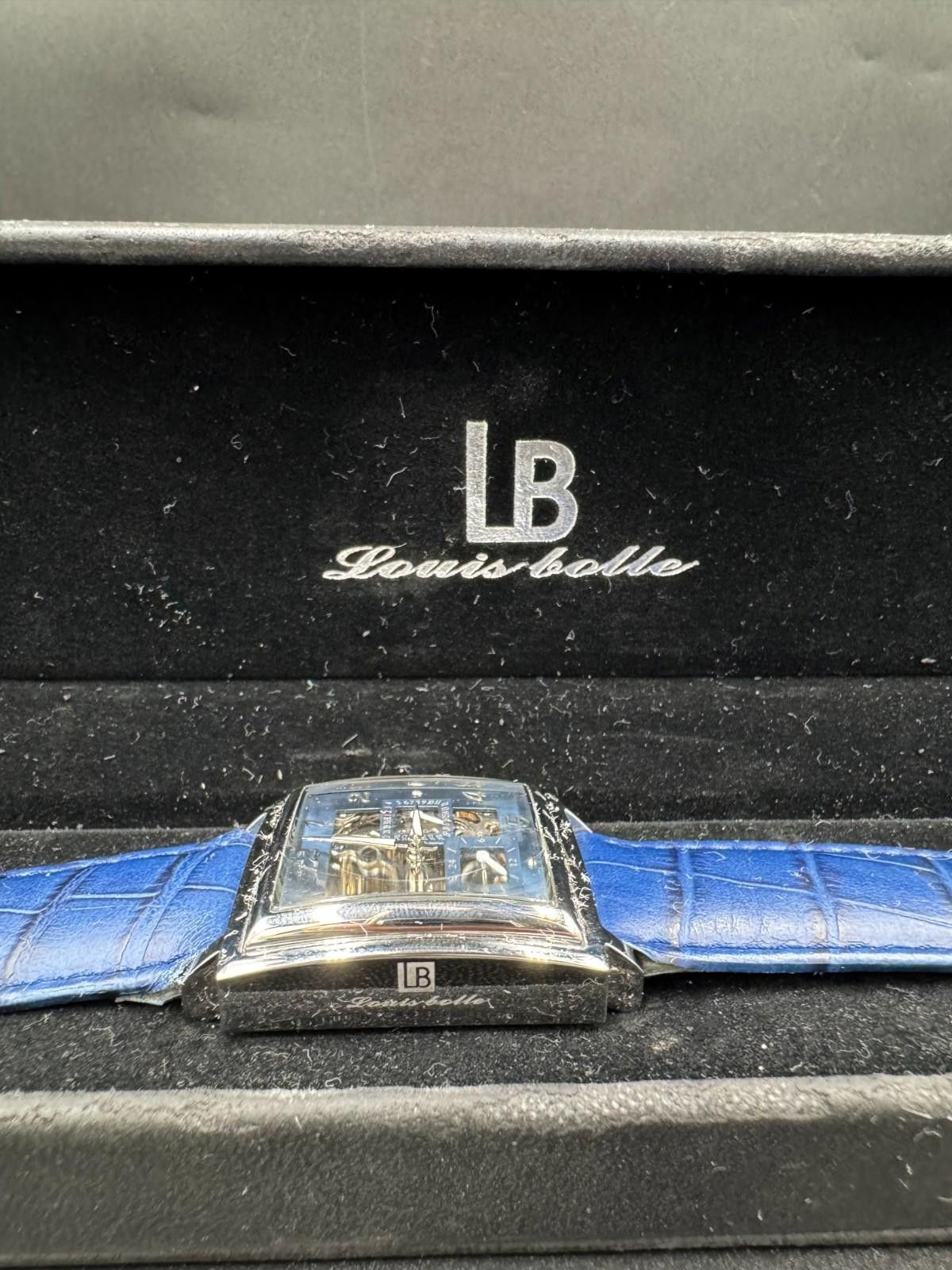 Other 38mm Square SLVR/BLUE Auto Day Date 24-hour Blue Strap LOUIE Size ONE SIZE - 5 Thumbnail