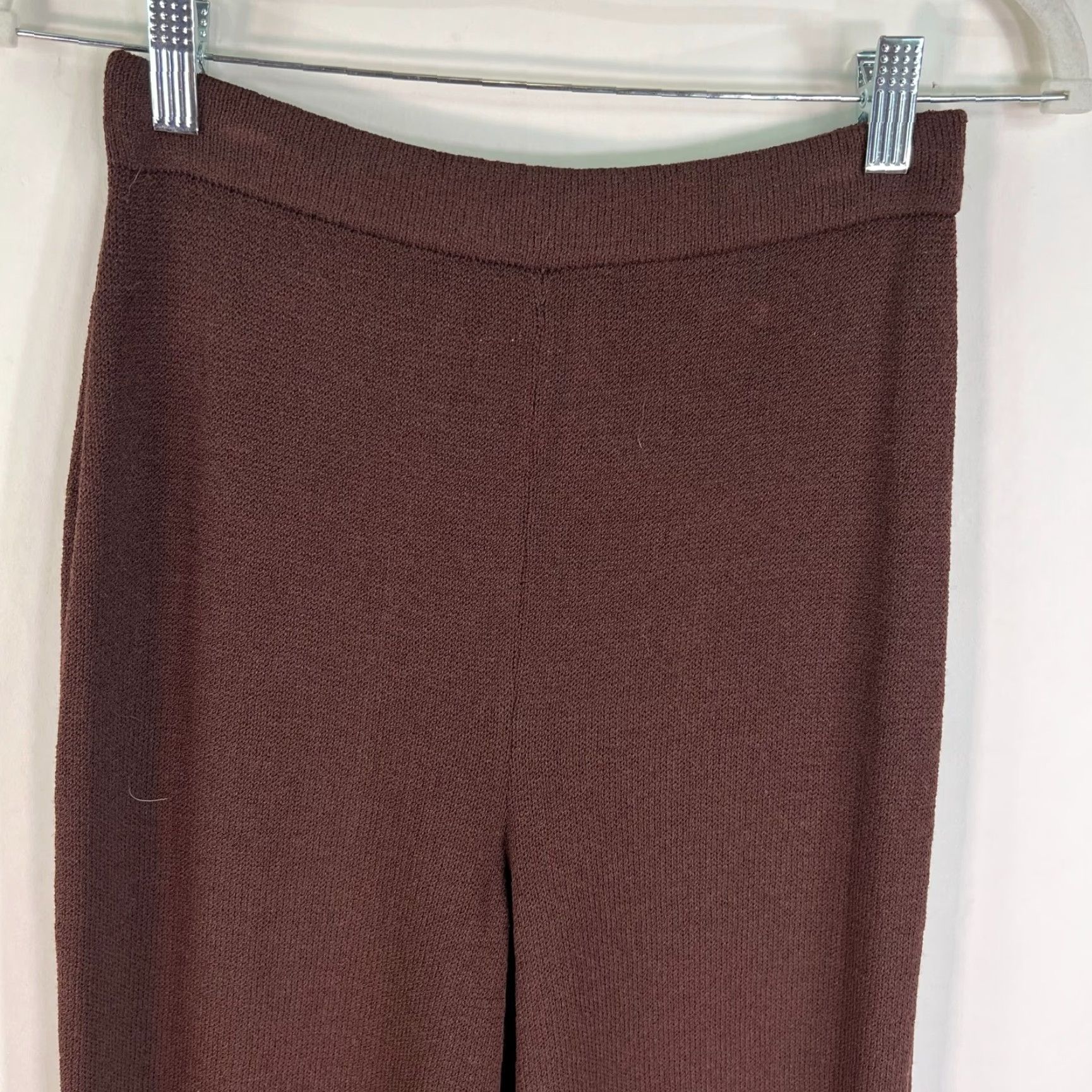 Vintage VINTAGE Marie Gray Wide Leg Pants Womens Size 4 Brown Stretch Knit 80s Size 27" / US 4 / IT 40 - 2 Thumbnail