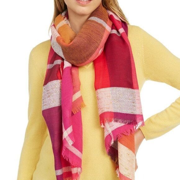 Other INC International Concepts INC Touch Of Shine Plaid Wrap Sca Size ONE SIZE - 2 Thumbnail