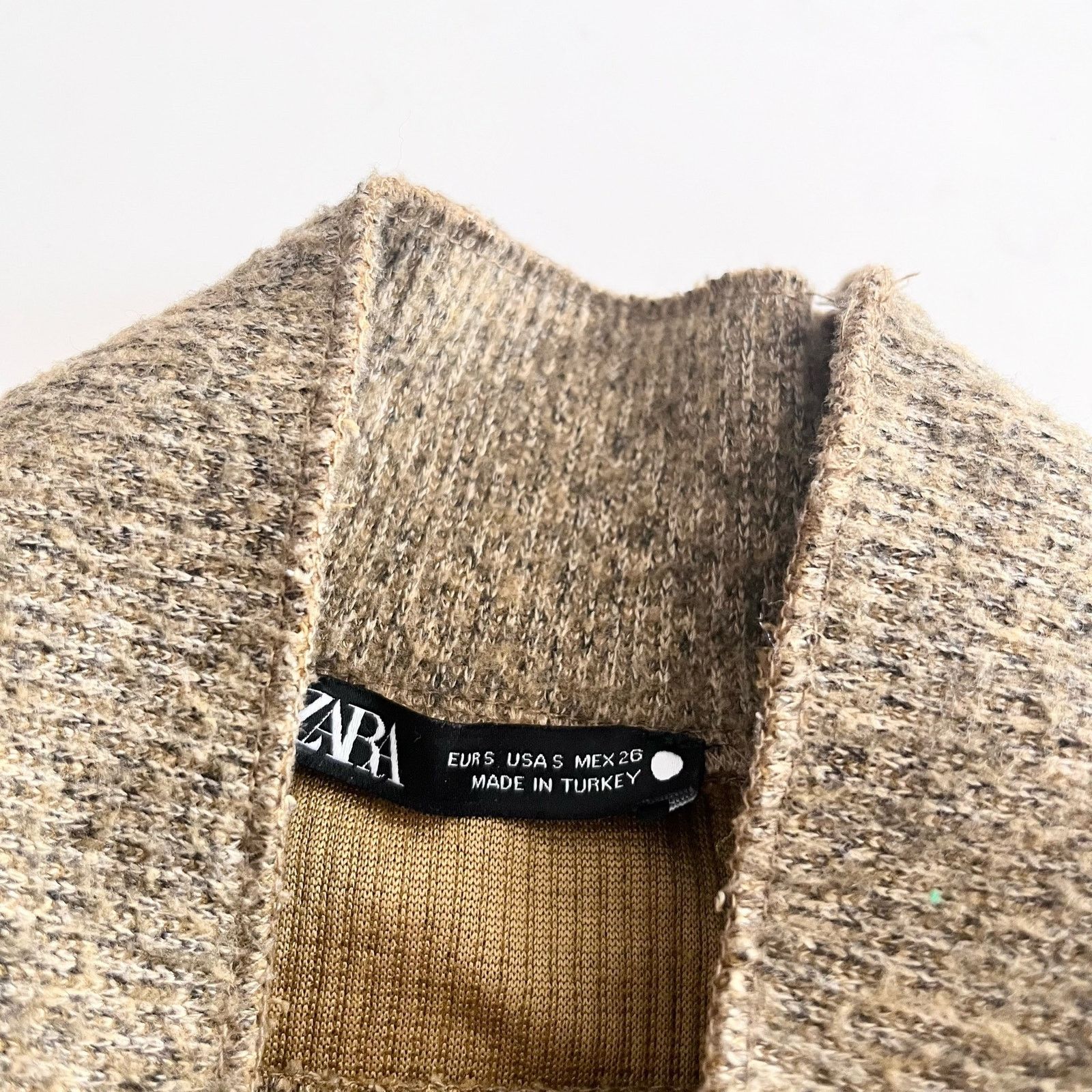 Zara Zara mustard yellow mock neck shoulder padded sweater size S Size S / US 4 / IT 40 - 2 Thumbnail