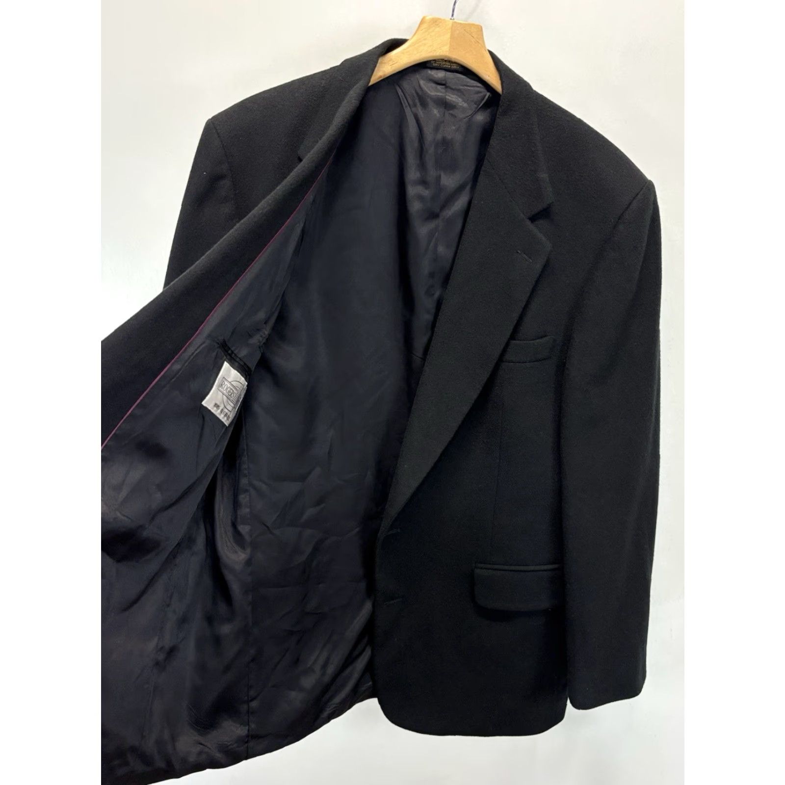 Vintage VINTAGE Rogers Scott Blazer Jacket 100% Cashmere Black Sz 46L Mens Long Two-Button Sport Coat Blazer Shirt? Size 46R - 6 Thumbnail