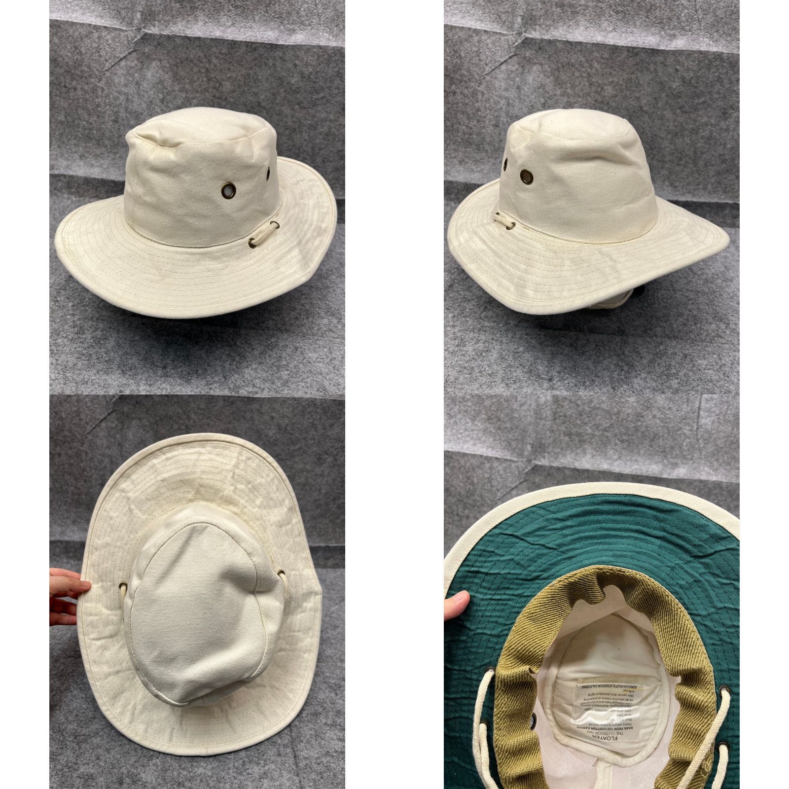 Vintage Dorfman Pacific Bucket Hat Unisex Adults One Size Ivory 100% Cotton Knit Adjustable Lightweight Summer Spring Fall Winter Hat Cap Size ONE SIZE - 8 Thumbnail