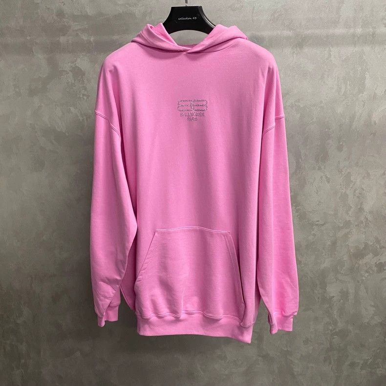 Balenciaga Balenciaga Pink lock full diamond logo hoodie Size US M / EU 48-50 / 2 - 1 Thumbnail