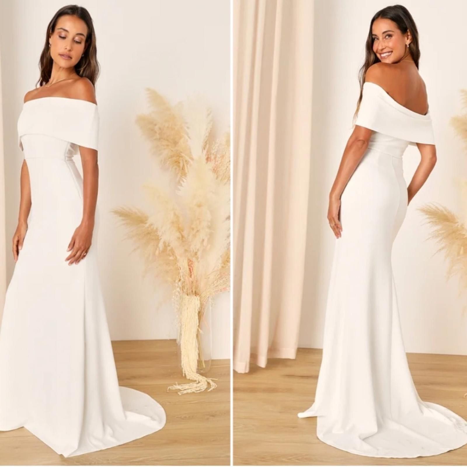 Lulus LULUS Bridal Wedding Chic Minimalist Mermaid Trumpet Gown Size M / US 6-8 / IT 42-44 - 3 Thumbnail