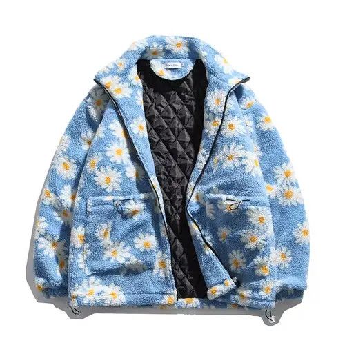 Other Daisy Floral Graphic Blue Fleece Jacket Size US L / EU 52-54 / 3 - 3 Thumbnail