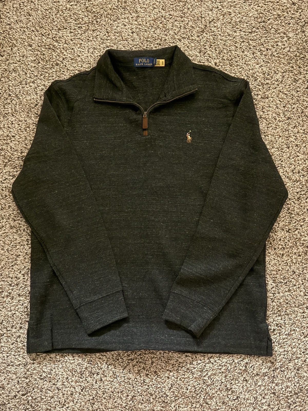 Polo Ralph Lauren Luxury Jersey Quarter-Zip Pullover ‘Barclay Heather’ Size US L / EU 52-54 / 3 - 1 Thumbnail