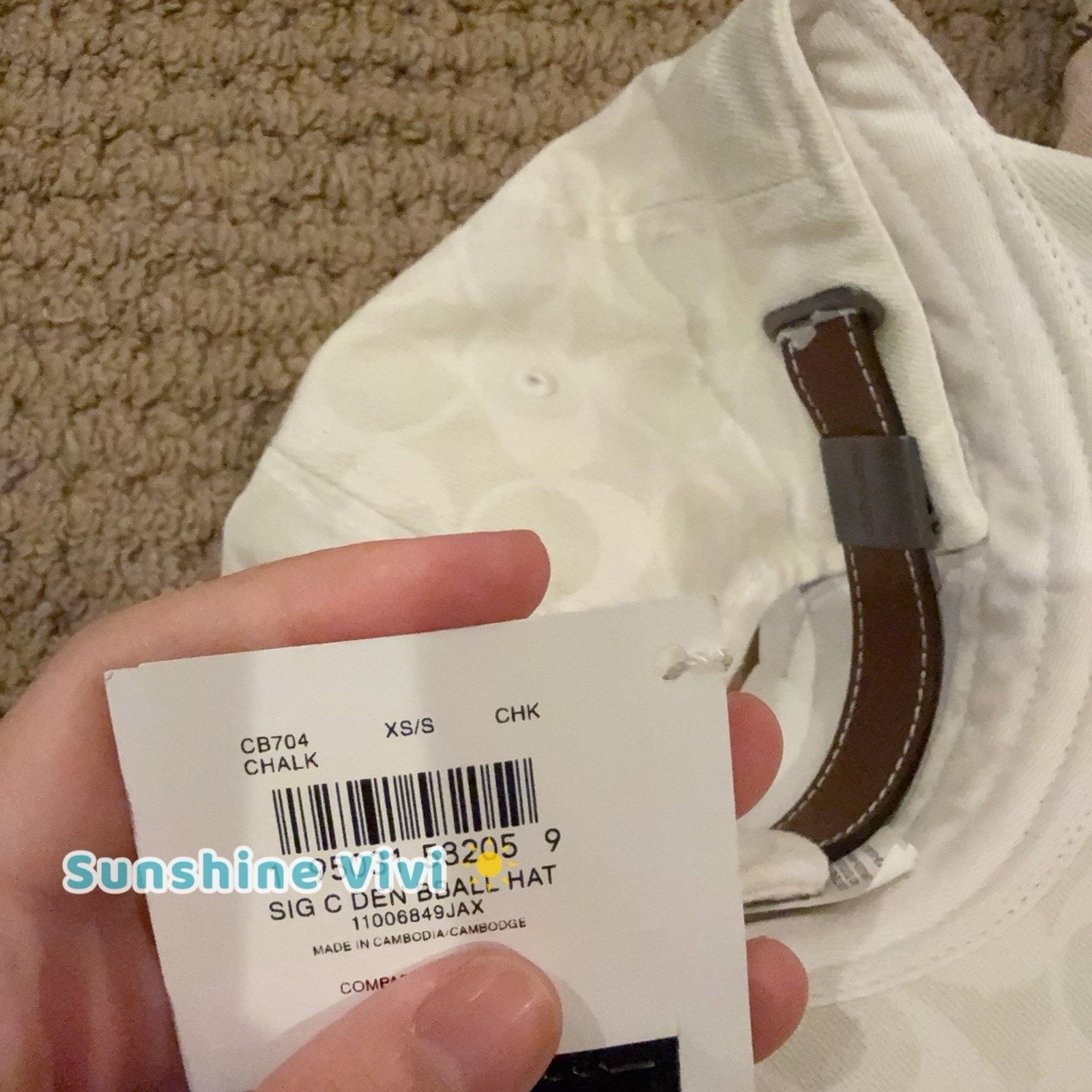 Coach NWT Coach C Denim Baseball Hat Chalk Adjustable Unisex CB704 Size ONE SIZE - 7 Thumbnail