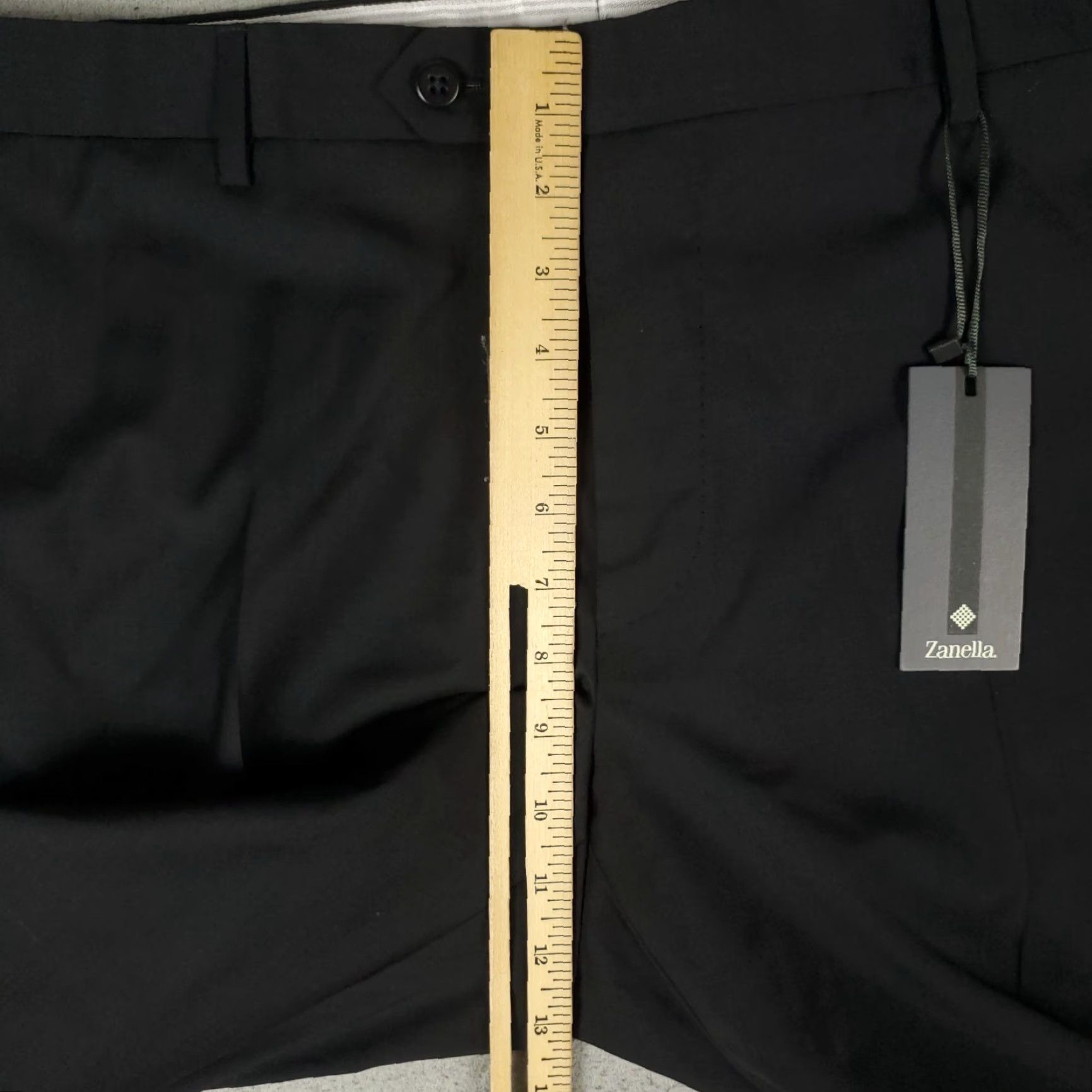 Zanella Zanella Mens Pants 40x38 Black Dress Pants Trousers Wool Unhemmed Flat Front Size US 40 / EU 56 - 4 Thumbnail