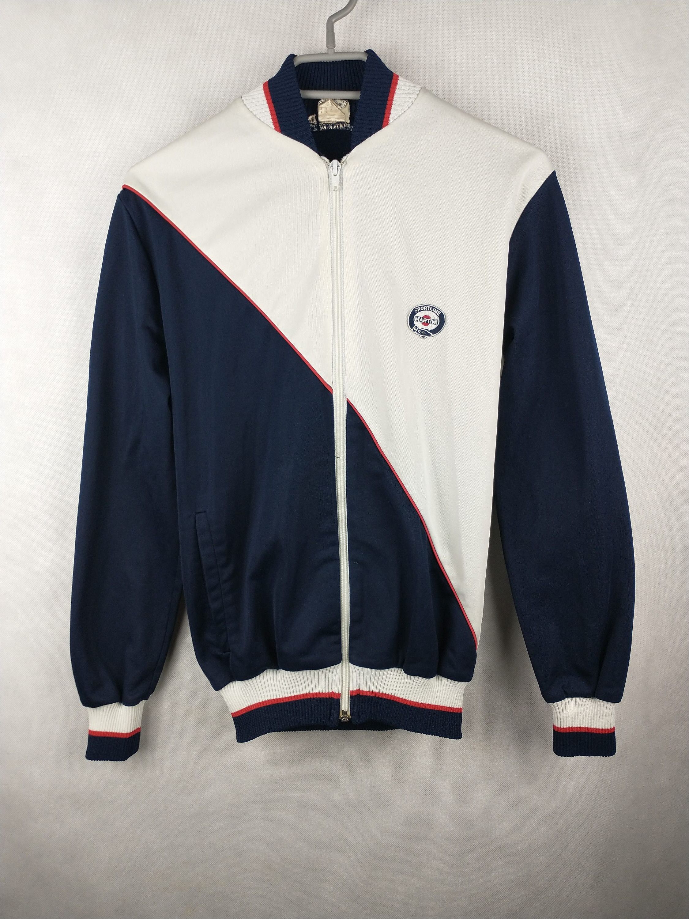 image of Italian Designers x Vintage Sportline Martini Track Jacket Size 46 Tricolor in Navy White Red, Men'