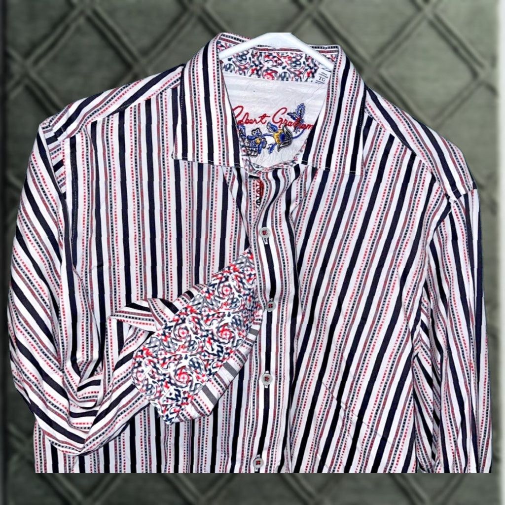 Robert Graham Robert Graham Button-Down Shirt Mens XL Striped NWOT Classic Fit Size US XL / EU 56 / 4 - 1 Thumbnail