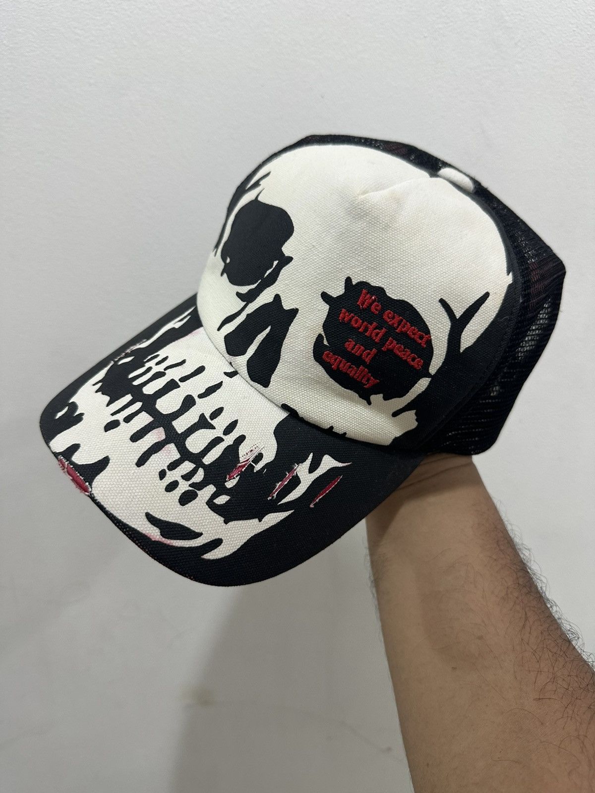 Other VTG Distress PEACE SKULL Trucked Hat Size ONE SIZE - 1 Thumbnail