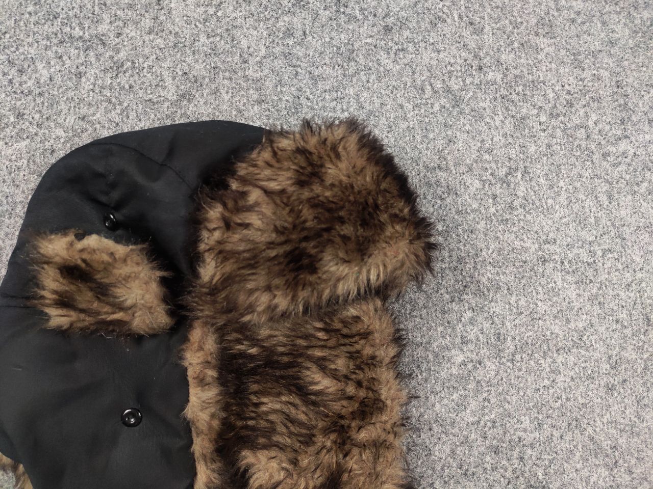 If Six Was Nine Vintage Y2K Fuzzy Fur Ushanka Hat Black faded l.g.b. Style Size ONE SIZE - 3 Thumbnail