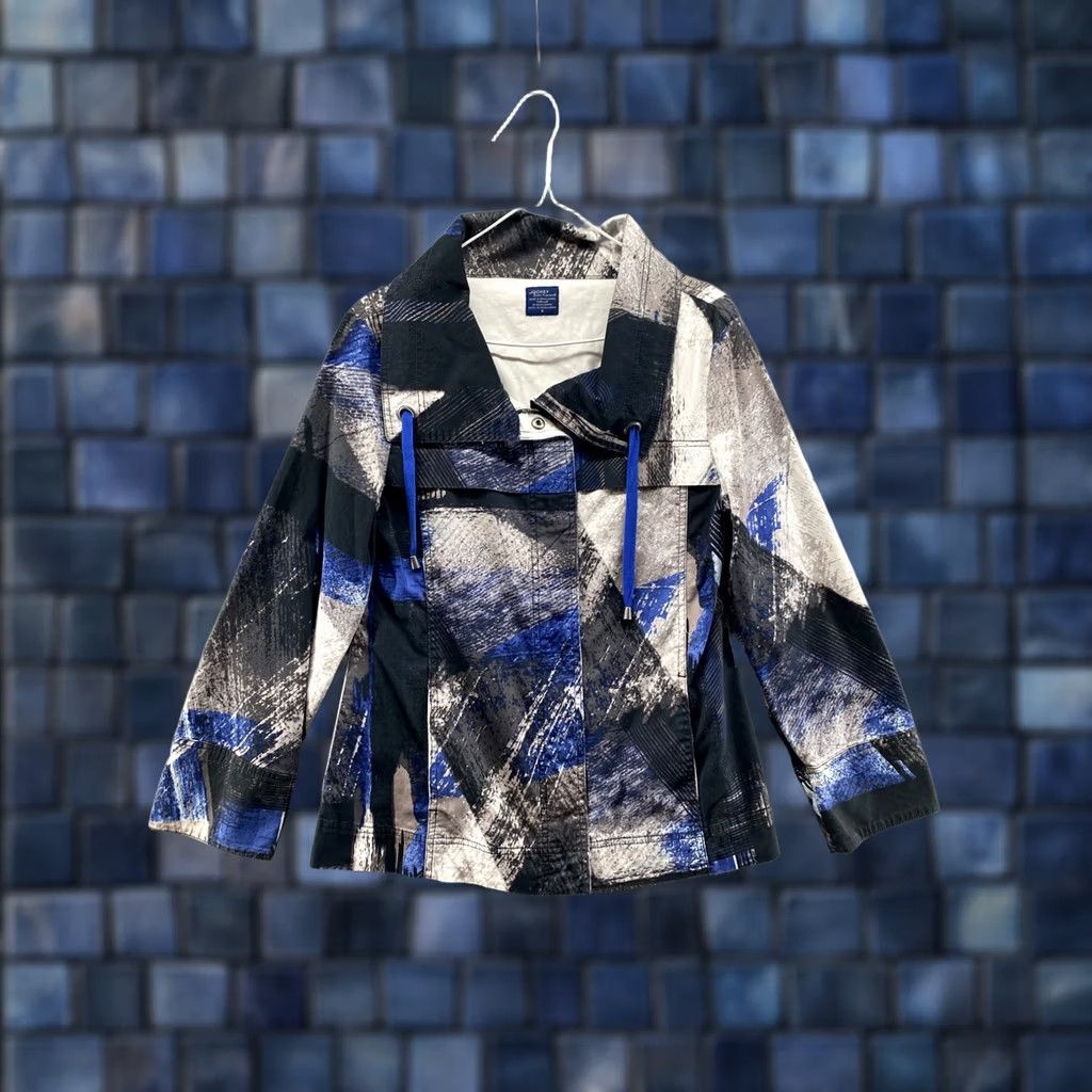 Jockey Jockey Women's Abstract Full Zip Jacket in Size Small, Multicolor, Cotton Blend, Long Sleeve, Mid-Length, Casual, Regular Fit, Zip, Jacket Size S / US 4 / IT 40 - 1 Thumbnail