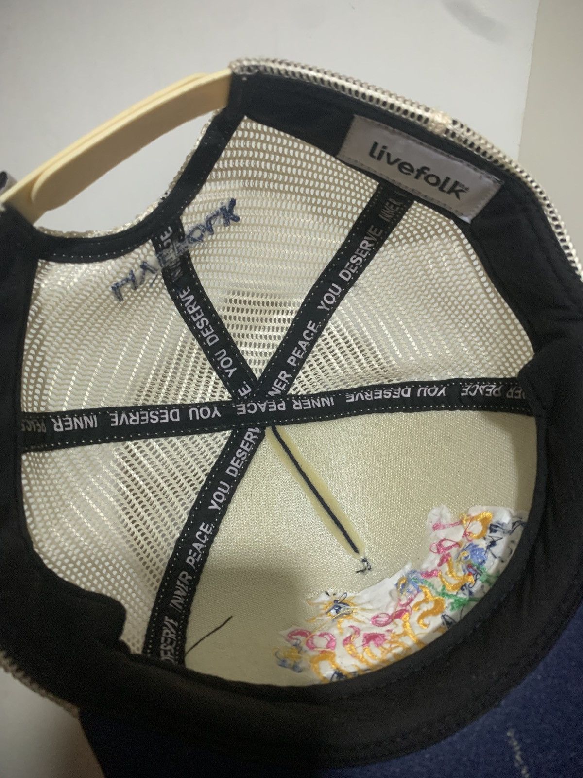 Japanese Brand Livefolk Hippie Gypsy Peace Style Trucker hat Size ONE SIZE - 4 Thumbnail
