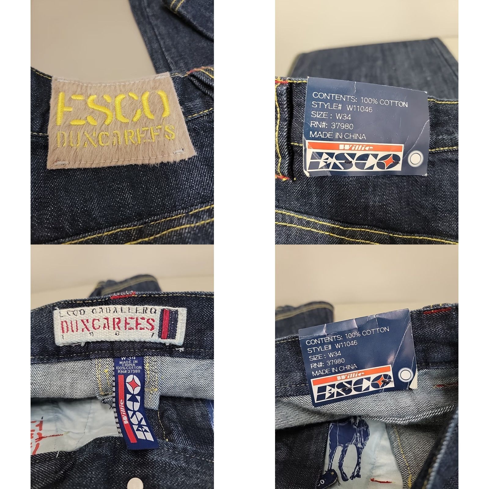 Denime VINTAGE ESCO Dungarees Jeans Mens W34 Heavy Denim Baggy Zip Off Convertible Shirt Size US 34 / EU 50 - 10 Thumbnail