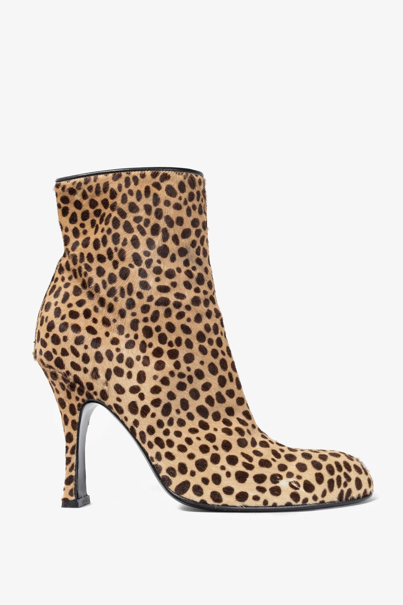 Versace Gianni Versace Camel & Brown Cheetah Calf-Hair Booties Size US 7.5 / IT 37.5 - 1 Thumbnail