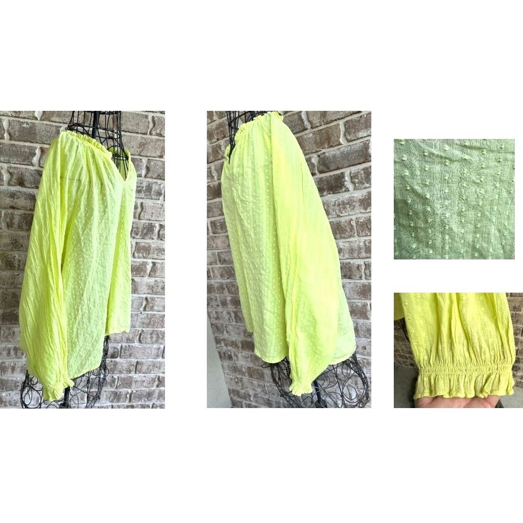 Designer J Crew Blouse XL Yellow Swiss Dot V Neck Long Dolman Style S Size XL / US 12-14 / IT 48-50 - 7 Thumbnail