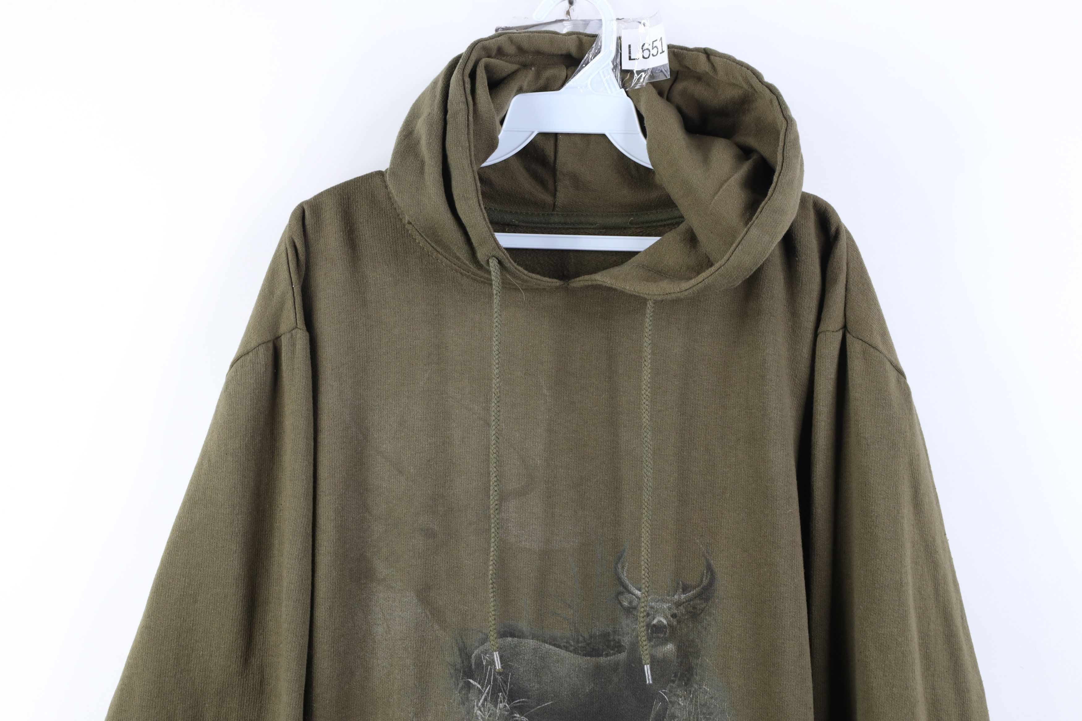 Vintage Vintage Y2K Streetwear Nature Deer Buck Hoodie Sweatshirt Size US XL / EU 56 / 4 - 2 Thumbnail