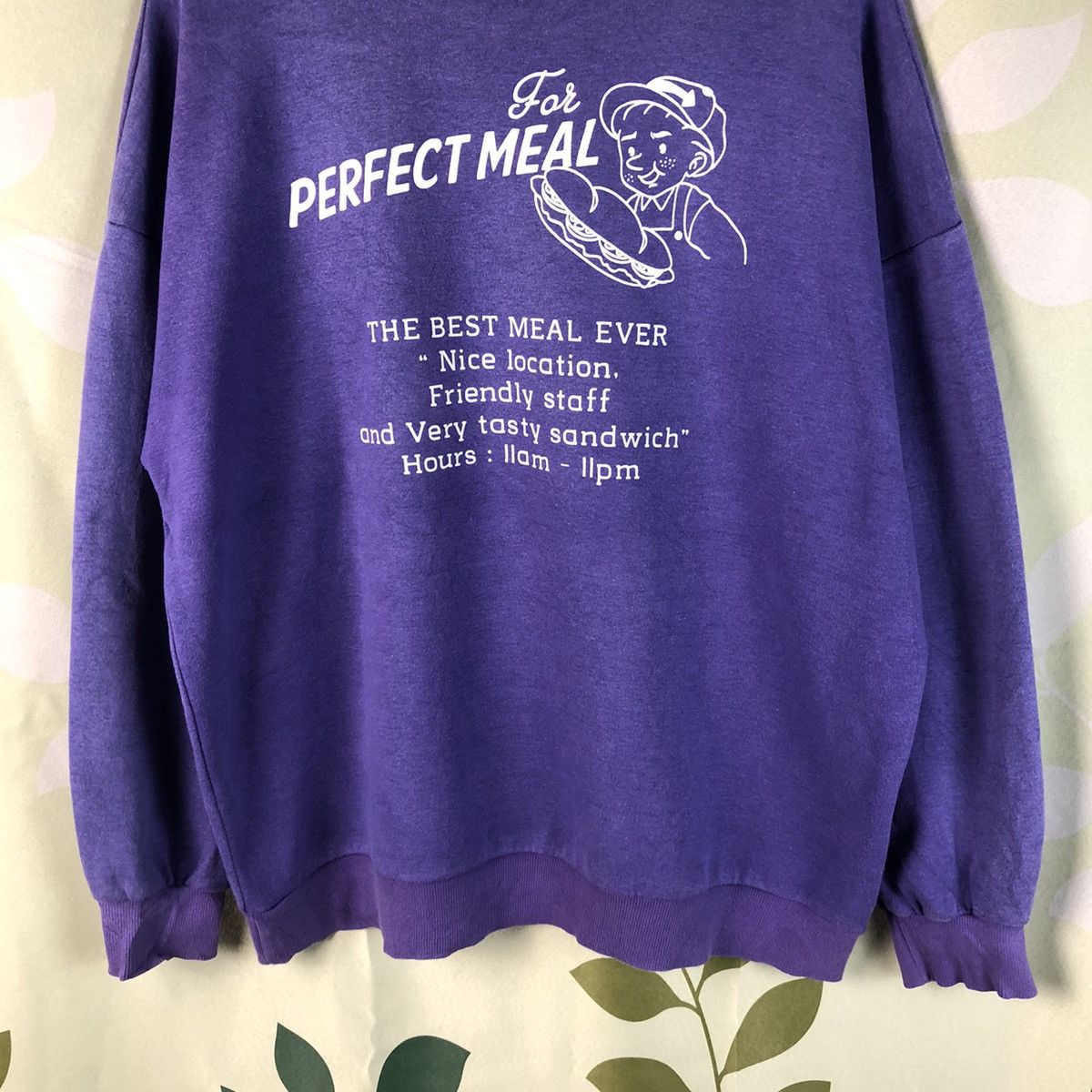 Japanese Brand × Vintage Perfect Meal vintage Purple Sweathshirt #7444 Size US XL / EU 56 / 4 - 3 Thumbnail
