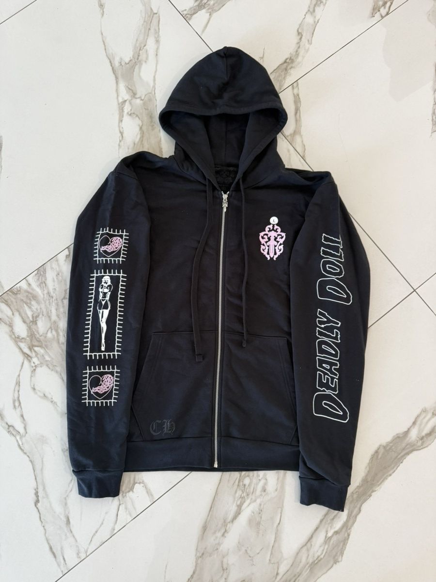 Chrome Hearts × Deadly Doll Chrome Hearts Deadly Doll Zip Up Hoodie Size US XL / EU 56 / 4 - 3 Thumbnail