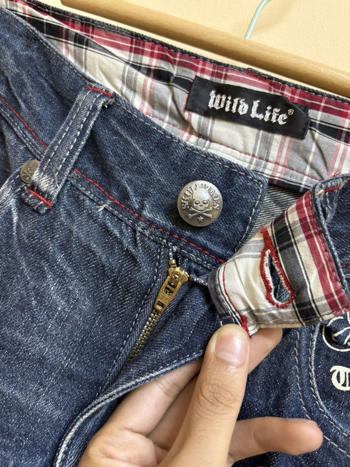 If Six Was Nine × Japanese Brand Vintage Y2k Wild Life Poem Wording Flared Jeans Size US 32 / EU 48 - 16 Thumbnail