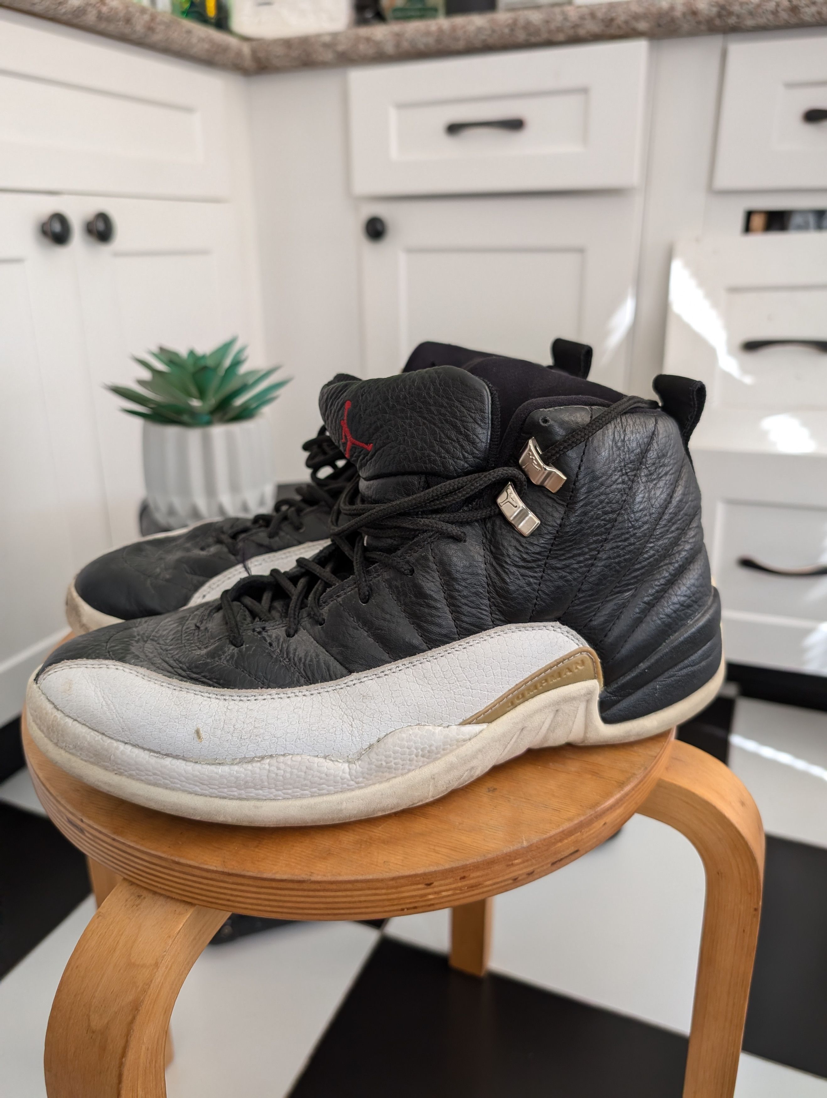 Jordan Brand Air Jordan 12 Playoffs Retro Black White (2003) Size US 10.5 / EU 43-44 - 6 Thumbnail