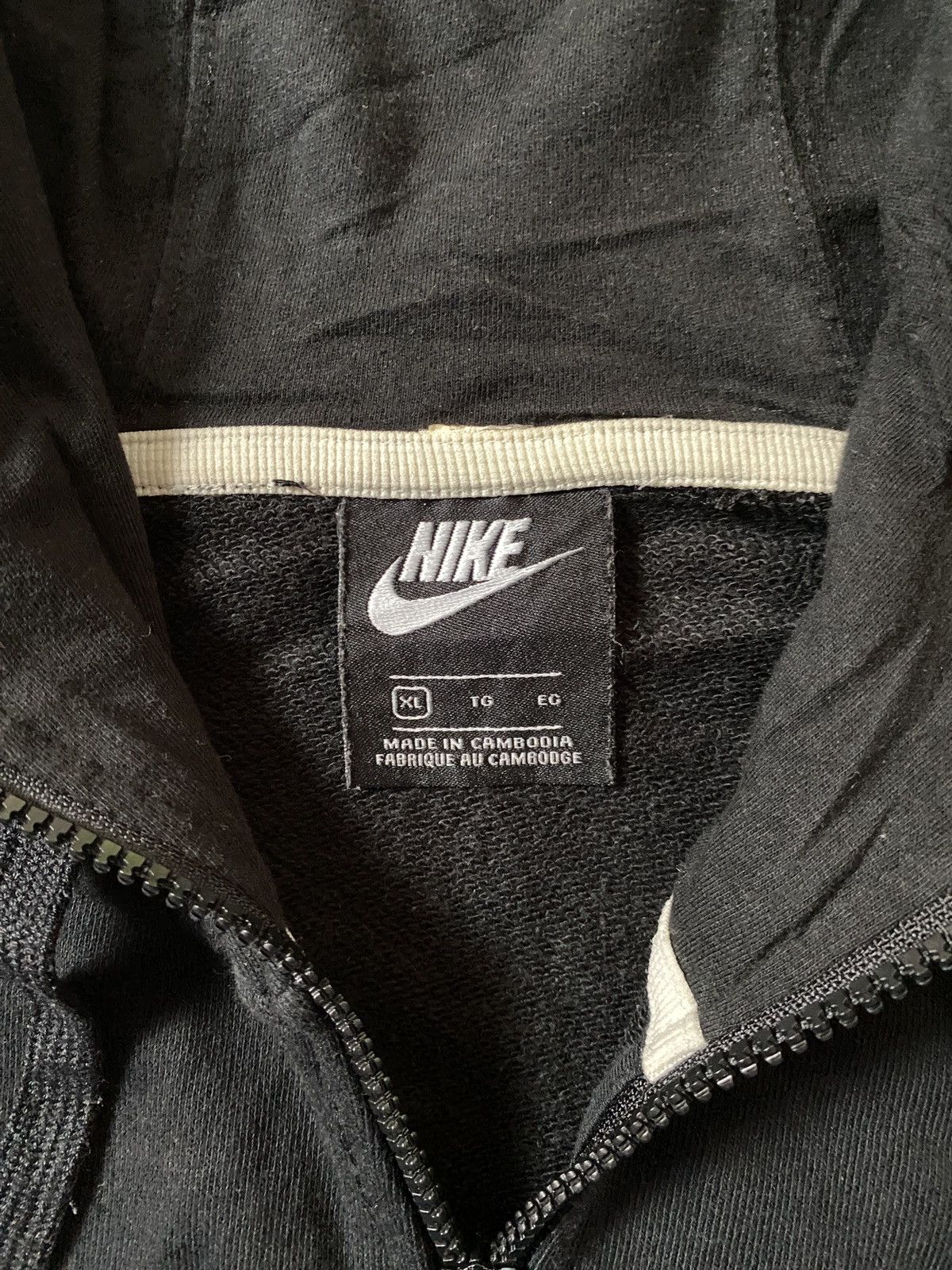 Nike Zipper Hoodie Nike Big Swoosh Black White Size US XL / EU 56 / 4 - 6 Thumbnail