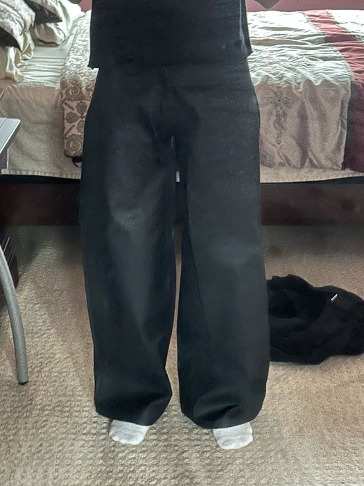 FRONT ZIP BAGGY  / WAXED BLK