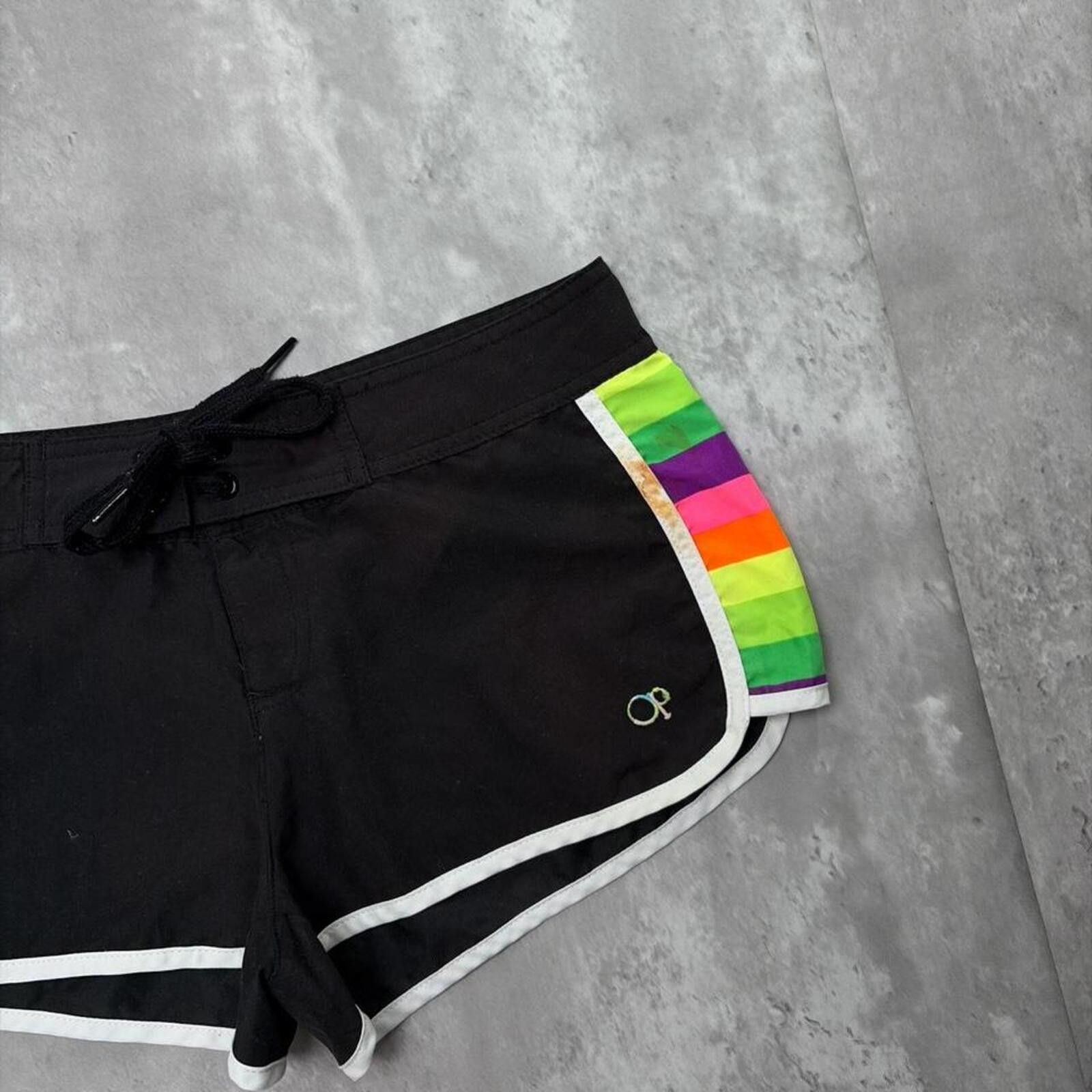 Ocean Pacific Y2K Ocean Pacific Surf Grunge Striped Mini Board Shorts Size 30" / US 8 / IT 44 - 3 Thumbnail