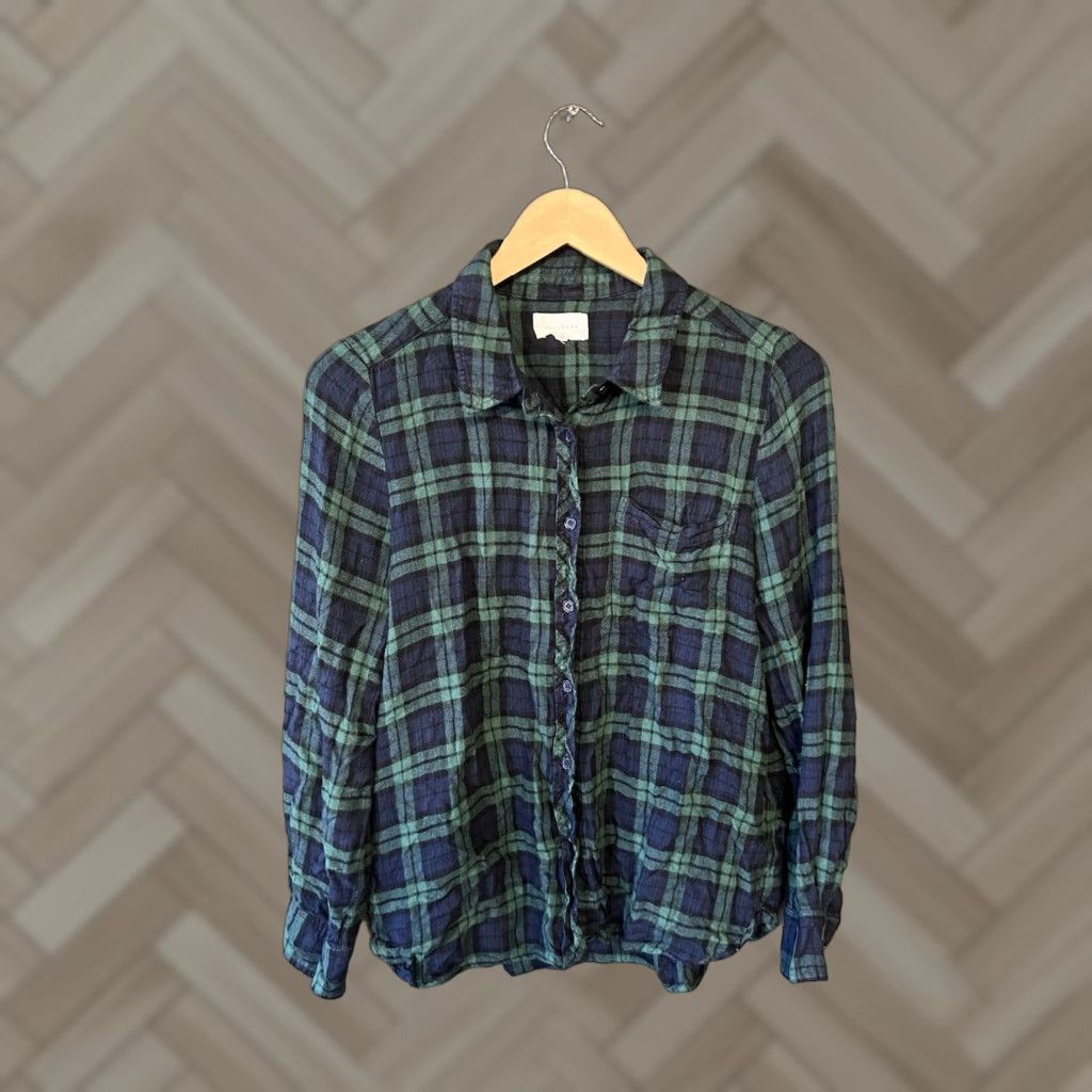 Vintage VINTAGE Melloday Womens Green Plaid Button-Up Flannel Size Large Size L / US 10 / IT 46 - 1 Thumbnail