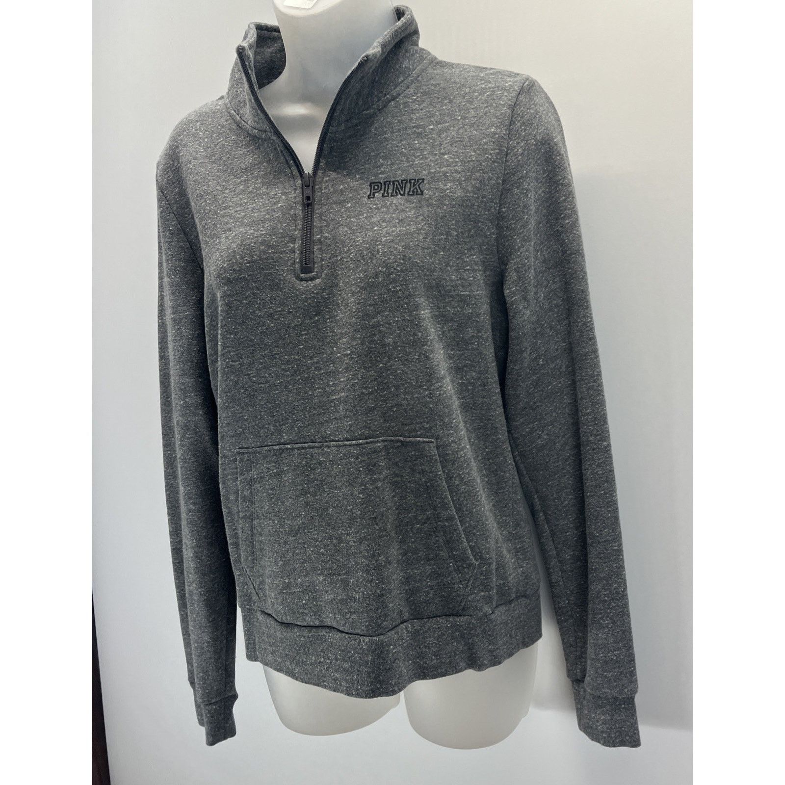 Pink PINK Grey 1/4 Zip sweatshirt victorias secret medium Size M / US 6-8 / IT 42-44 - 3 Thumbnail