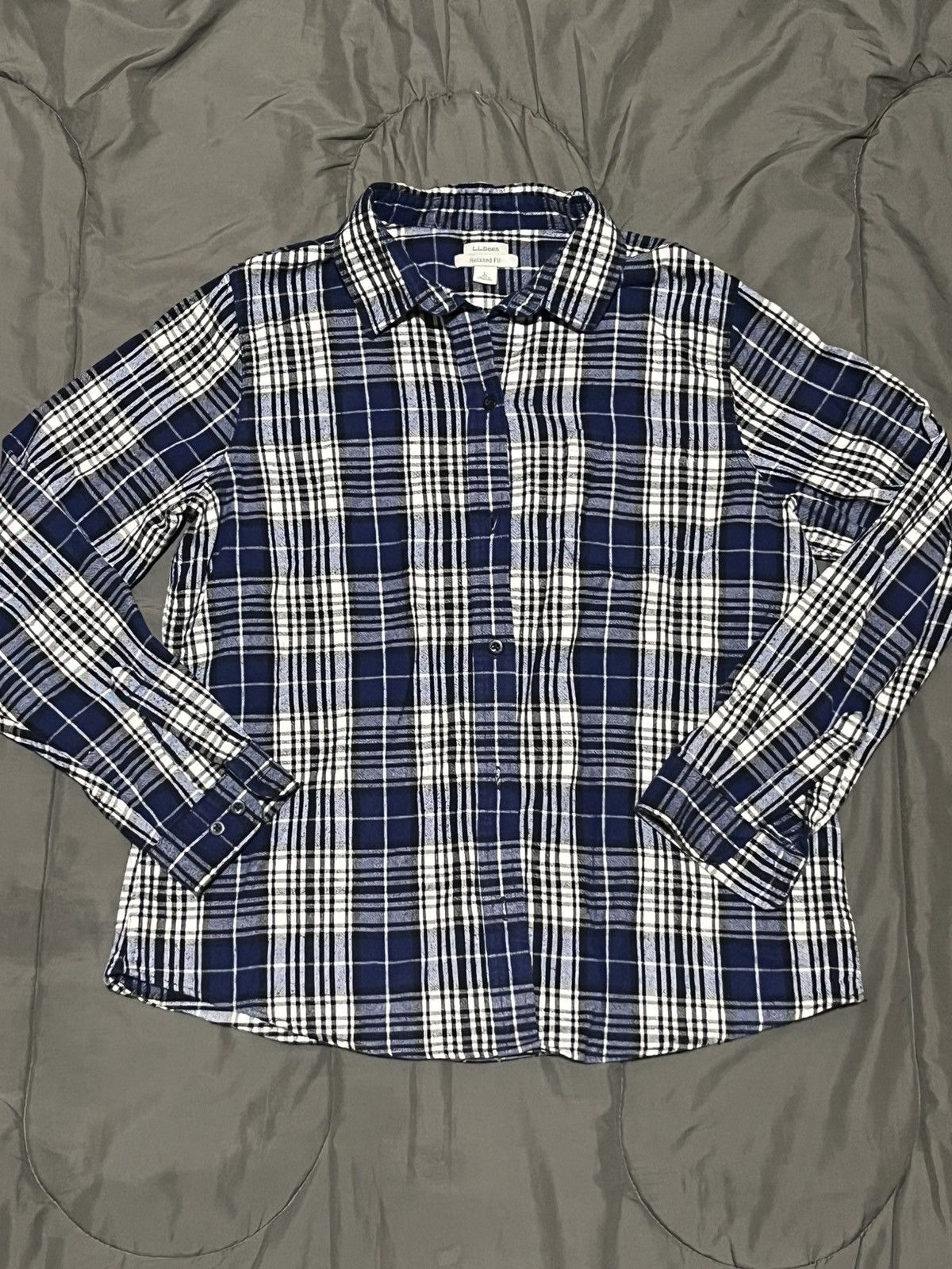 L.L. Bean Blue L.L. Bean Flannel Size US L / EU 52-54 / 3 - 1 Thumbnail