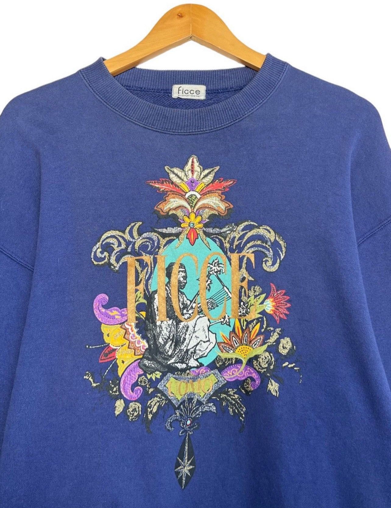 Japanese Brand × Yoshiyuki Konishi Vintage Yoshiyuki Ficce Spellout Boxy Baggy Sweatshirt Size US M / EU 48-50 / 2 - 4 Thumbnail