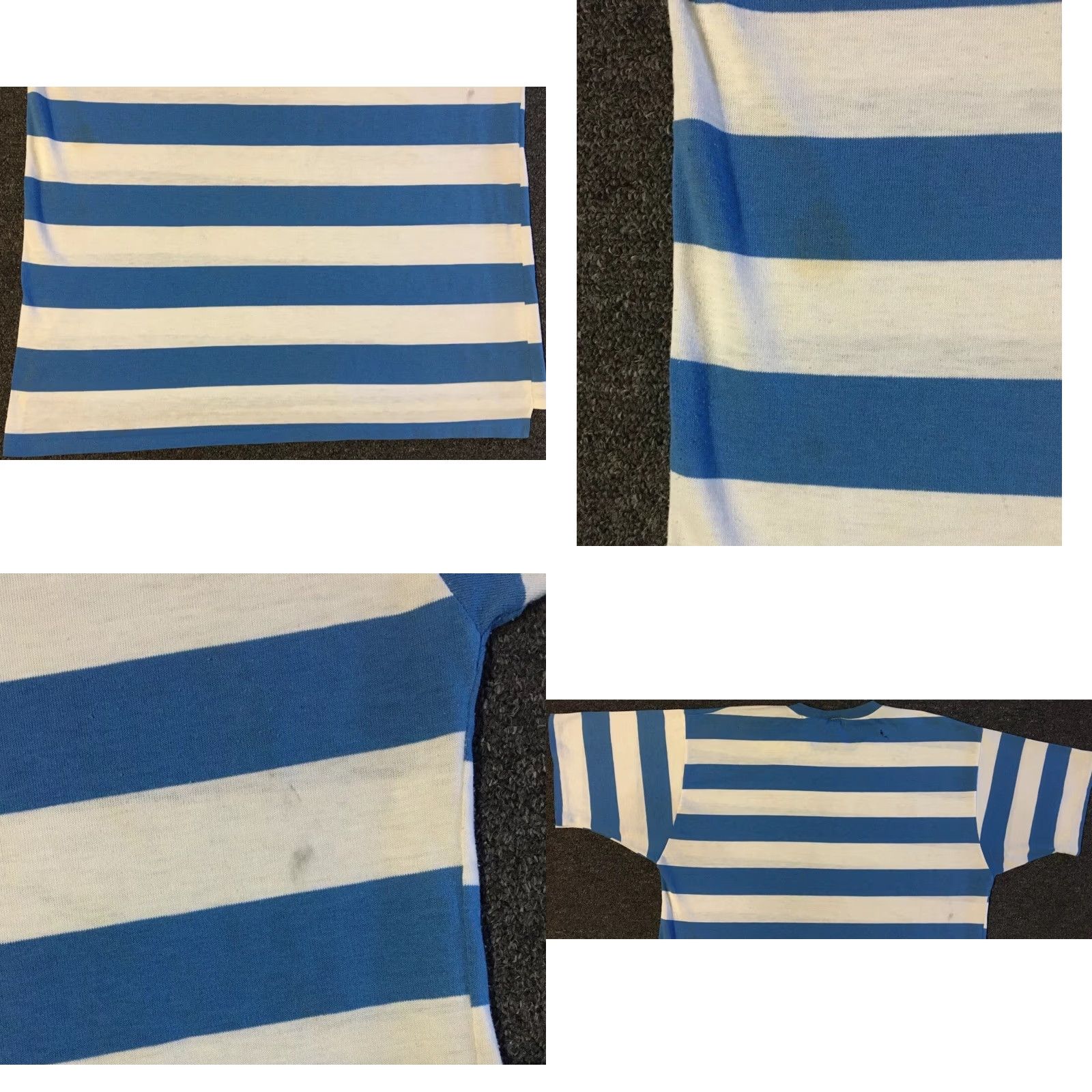 Vintage VINTAGE Mad River Whitewater Rafting Faded Striped Shirt L Blue/White Mens T-Shirt 80s 90s Grunge Beach Surf Skate Rock University USA Bar Size US L / EU 52-54 / 3 - 9 Thumbnail