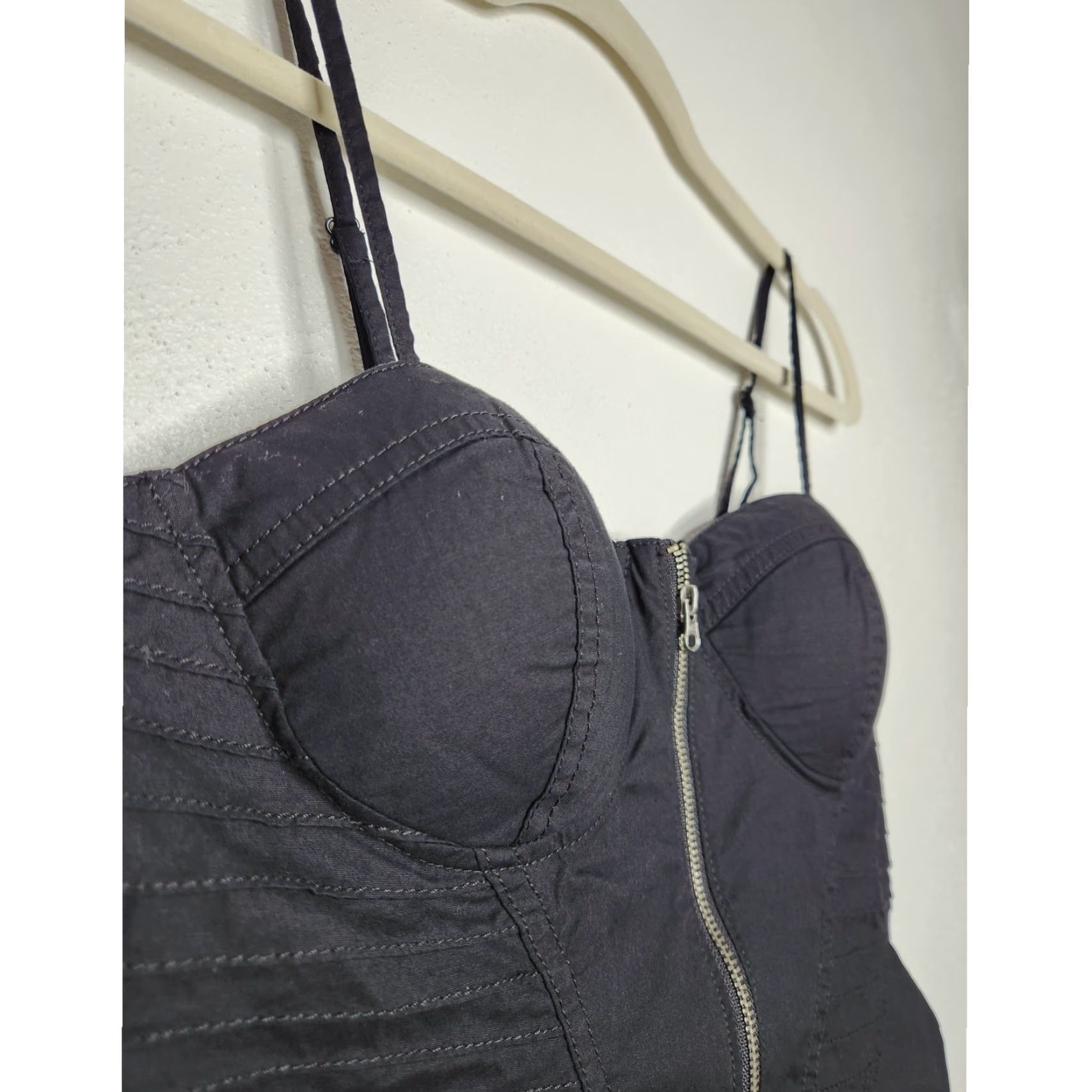 Vintage VINTAGE Candies Tank Top y2k Corset Bodice Style Zip Cami Black 9 Women Tank Top Gothic Emo Punk Padded Size M / US 6-8 / IT 42-44 - 4 Thumbnail