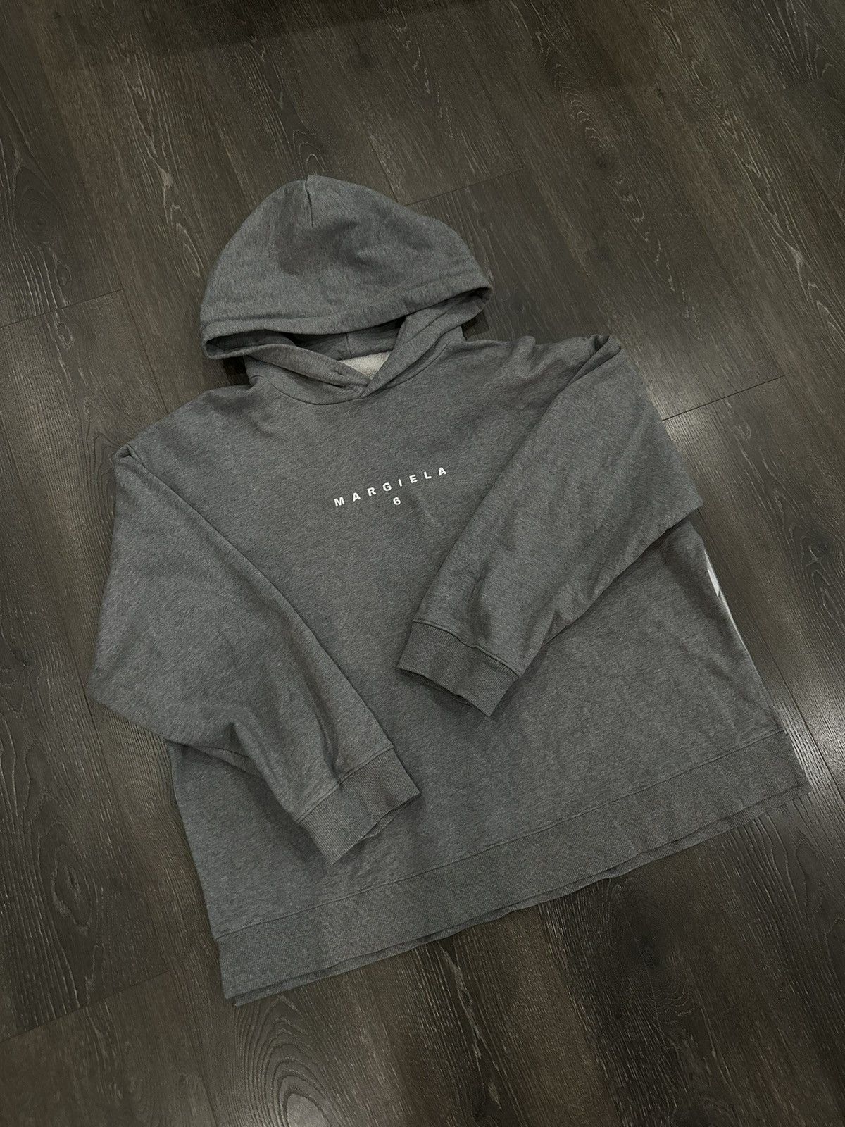 image of Mm6 Maison Margiela Ssense Exclusive Hoodie in Grey, Men's (Size Large)