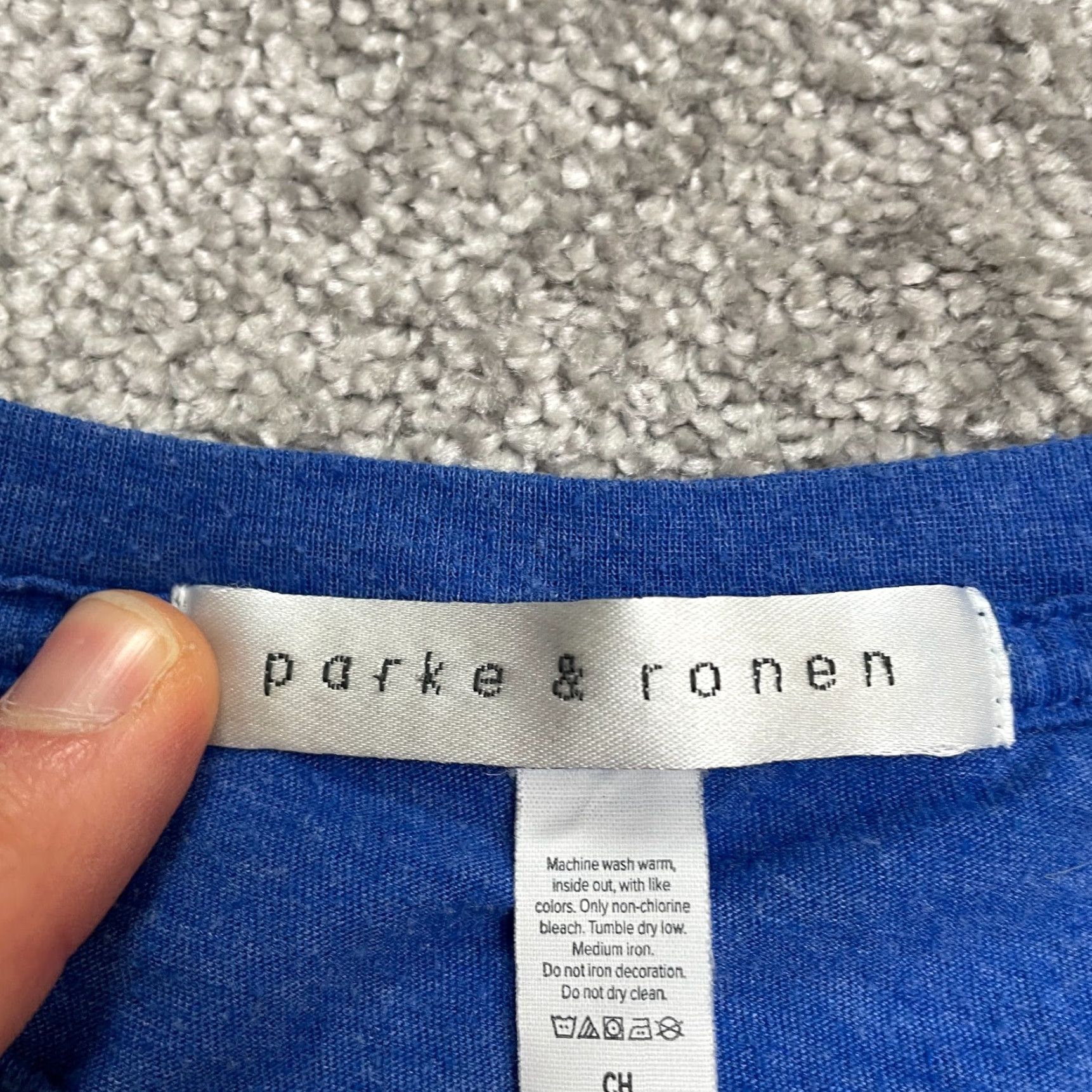 Parker Parke & Ronen Basic T-Shirt Womens S Blue Crew Neck Long Sleeve Casual Tee Size S / US 4 / IT 40 - 4 Thumbnail