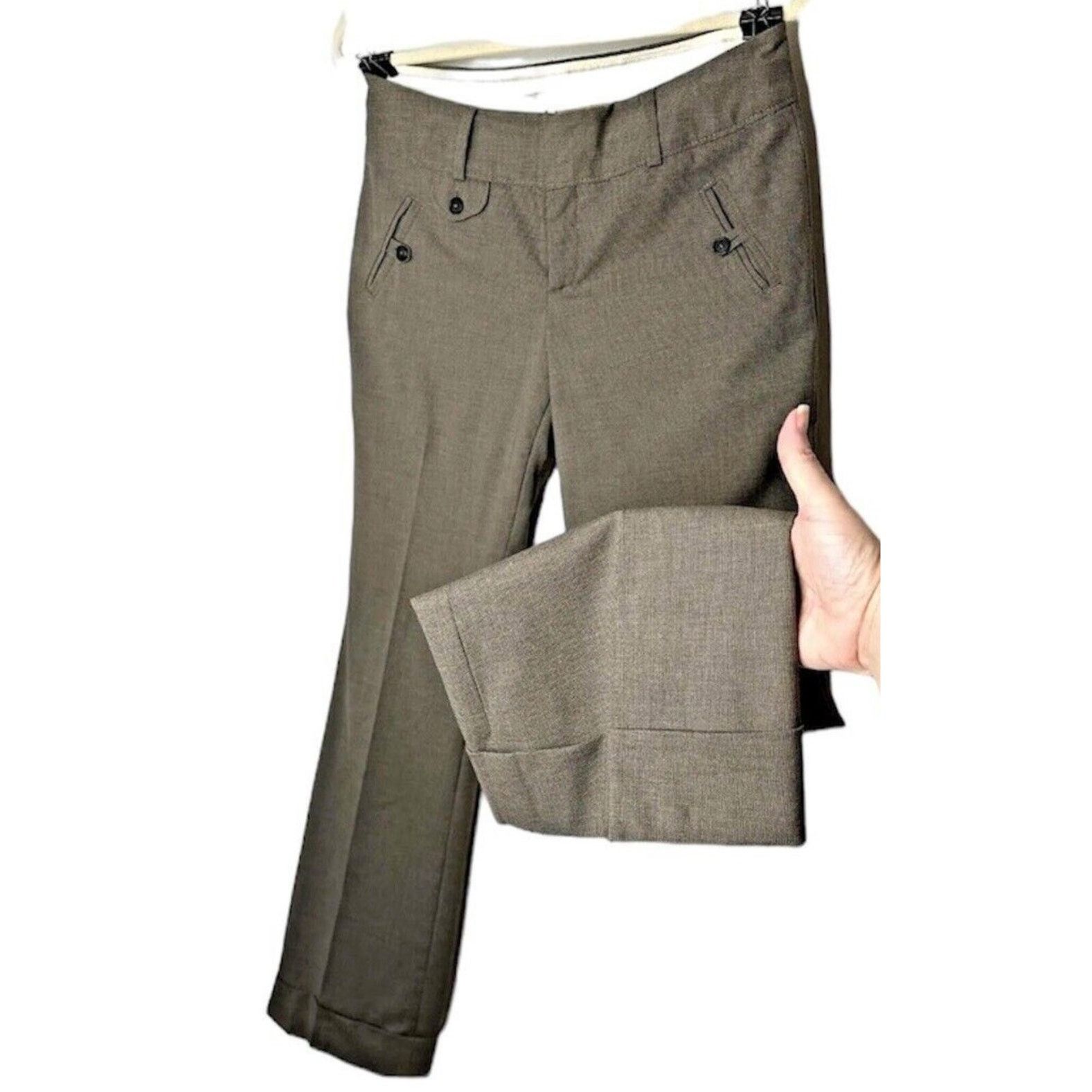 Banana Republic Banana Republic Brown Martin Fit Wide Leg Cuffed Trouser 4 Size 27" / US 4 / IT 40 - 1 Thumbnail